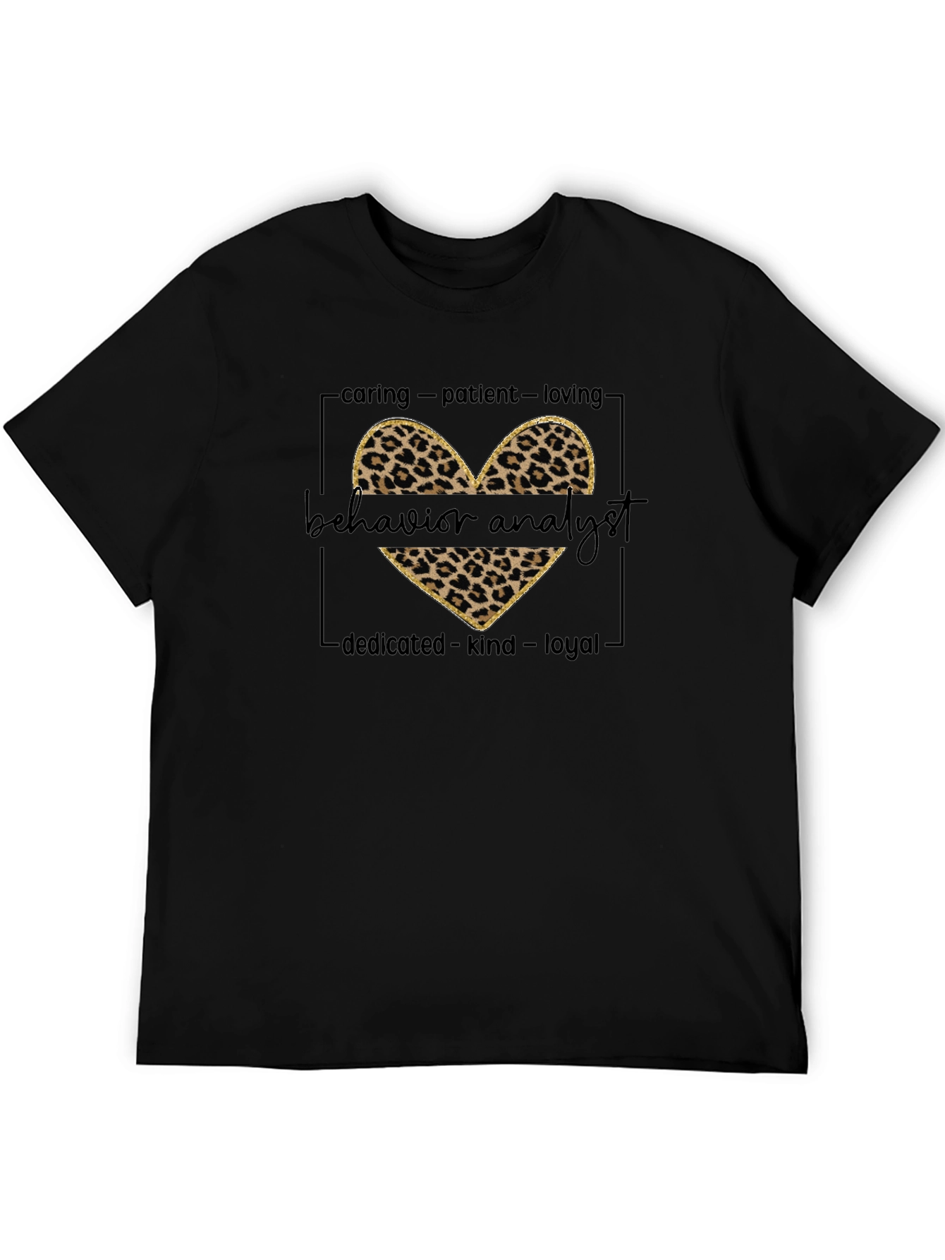 Behavior Analyst Leopard Heart Graphic Tee
