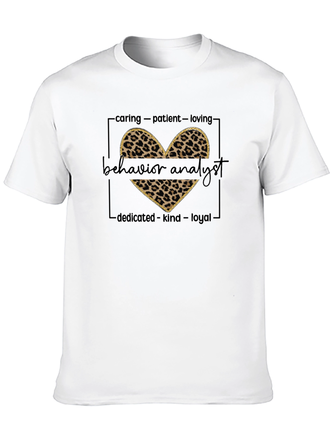Behavior Analyst Leopard Heart Graphic Tee