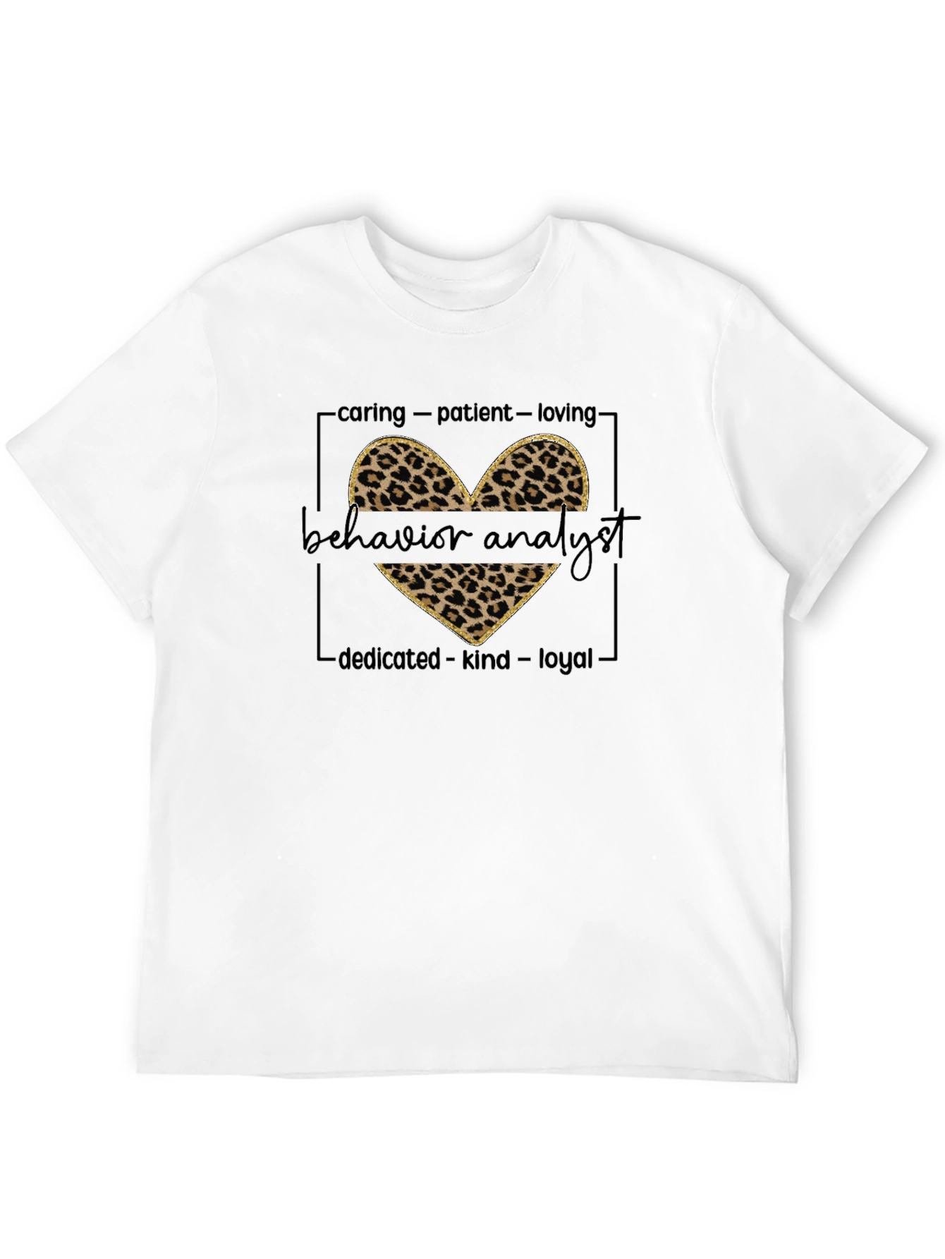 Behavior Analyst Leopard Heart Graphic Tee