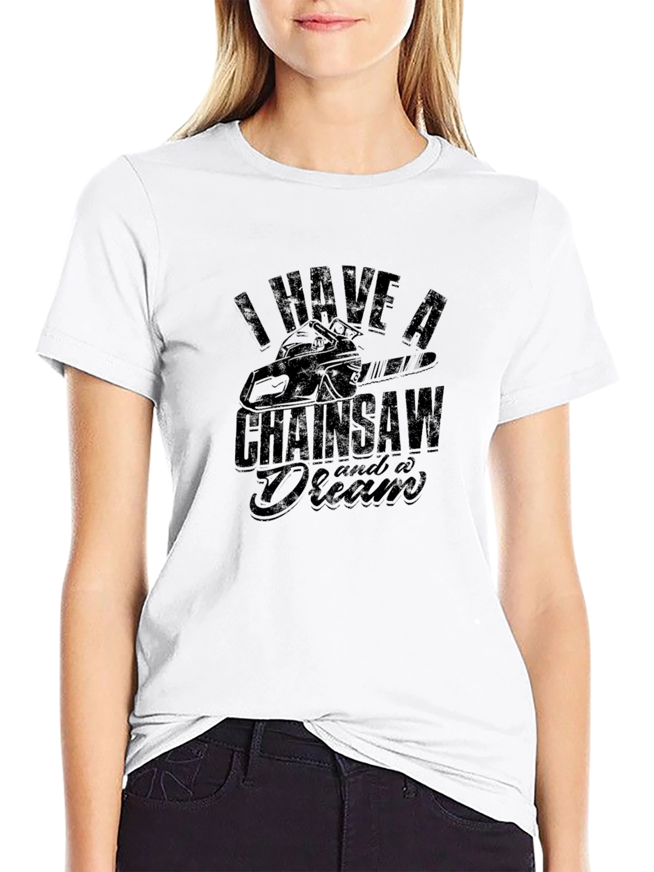 Chainsaw Dream Graphic Tee - Black Cotton