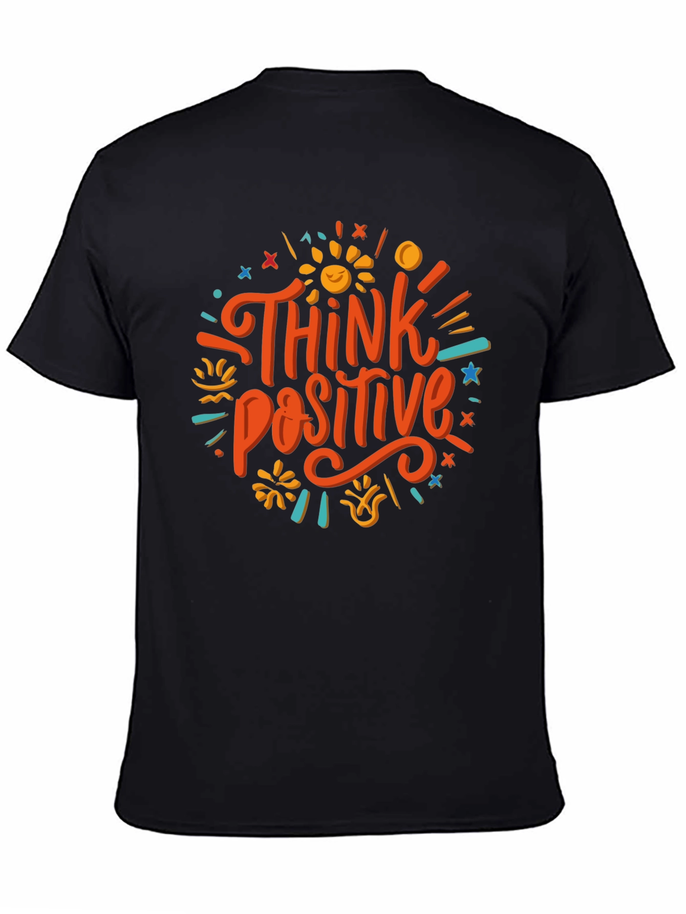 Think Positive Graphic Tee - Black Cotton Blend