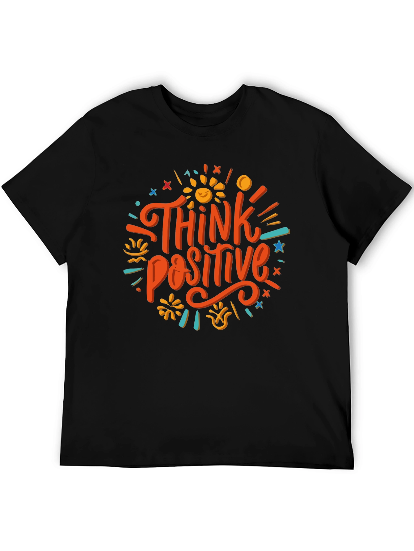 Think Positive Graphic Tee - Black Cotton Blend
