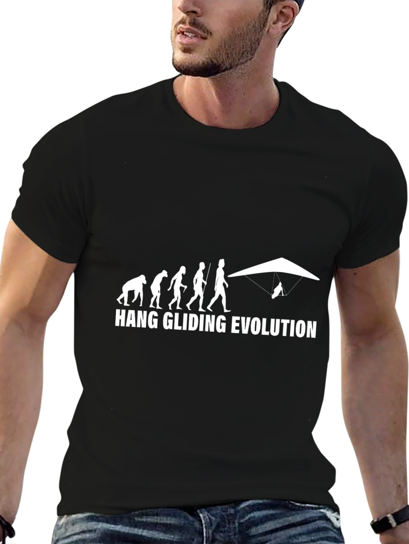 Hang Gliding Evolution Graphic T-Shirt