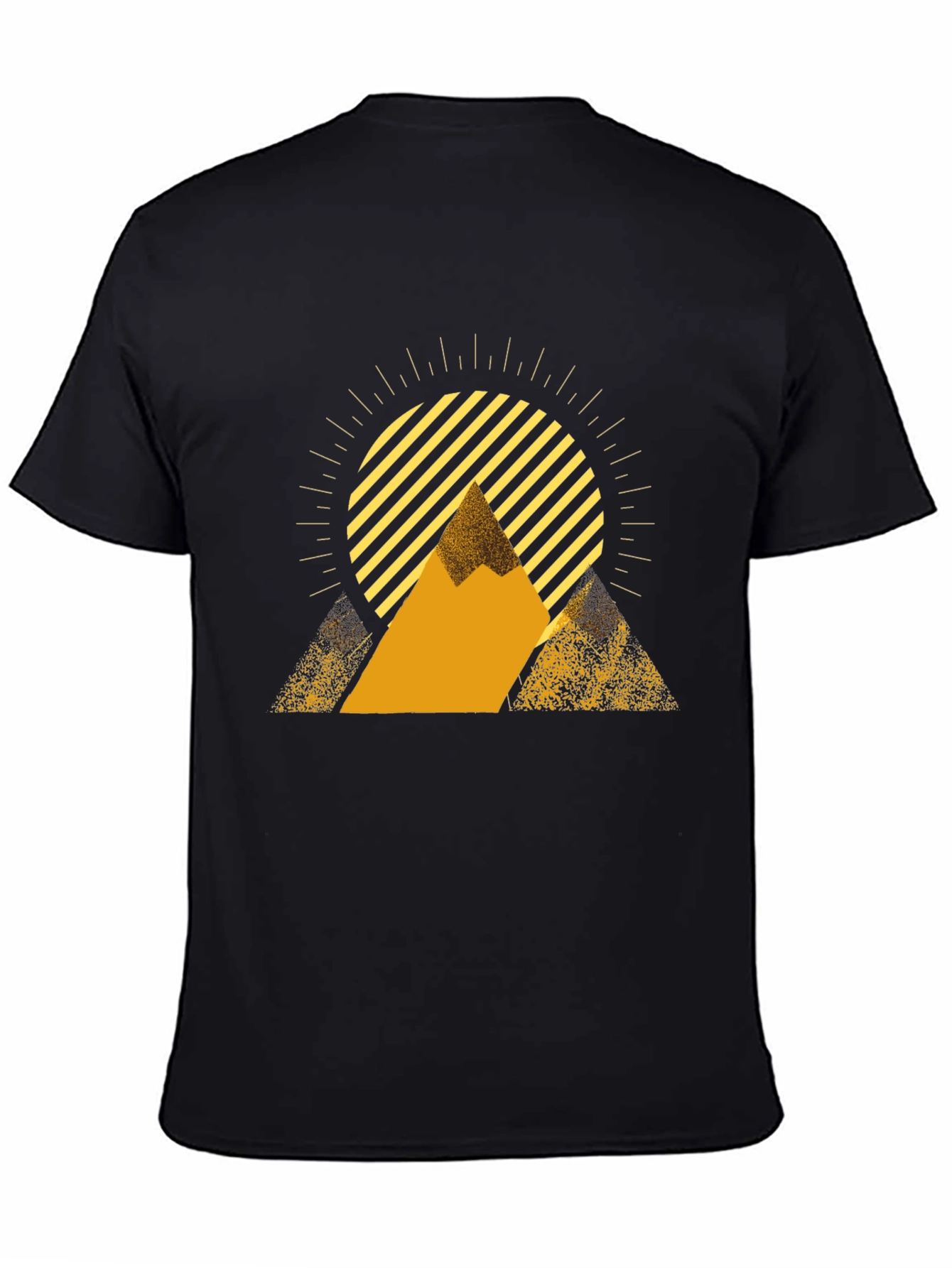 Mens Black Graphic Tee - Sunrise Mountain Design