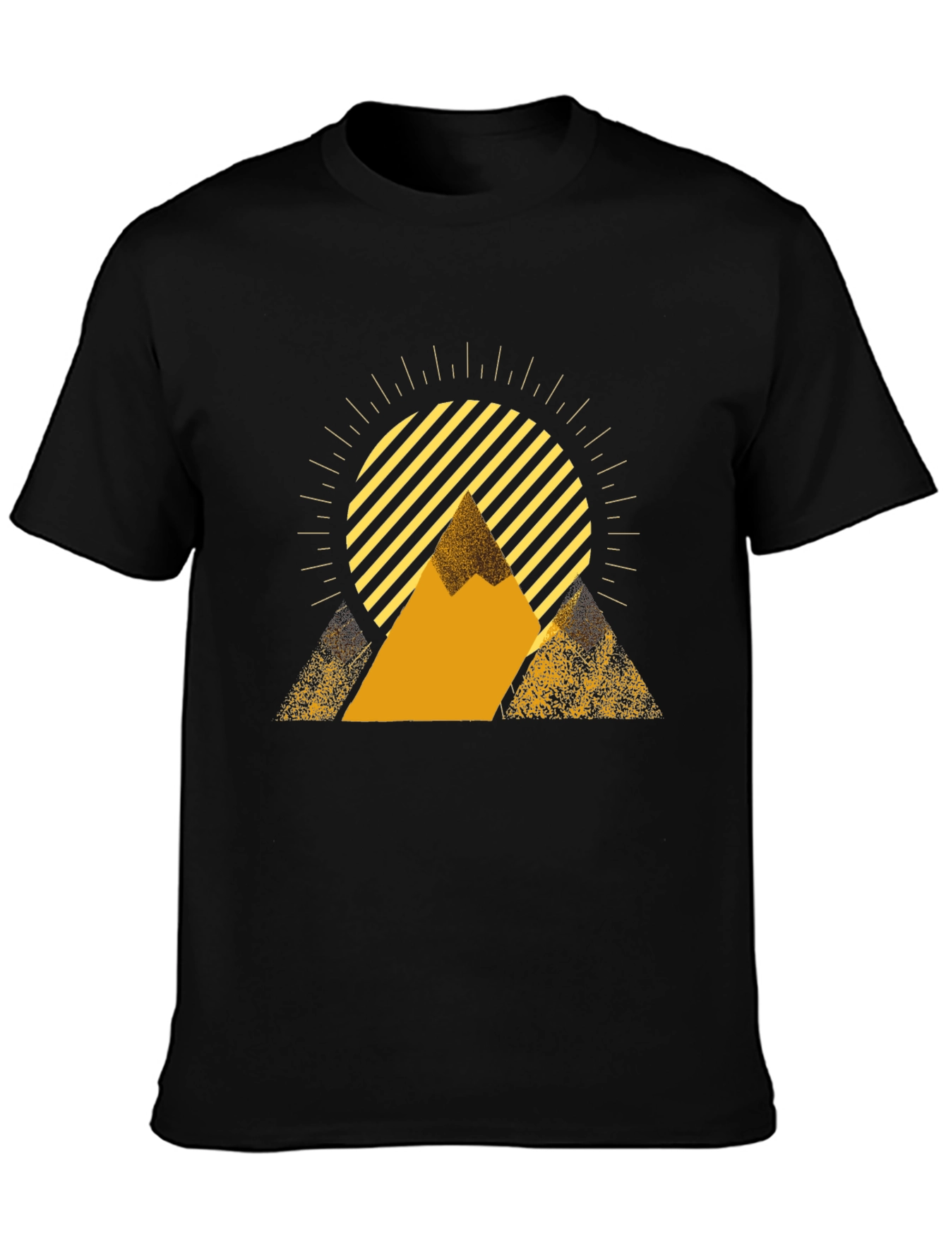 Mens Black Graphic Tee - Sunrise Mountain Design