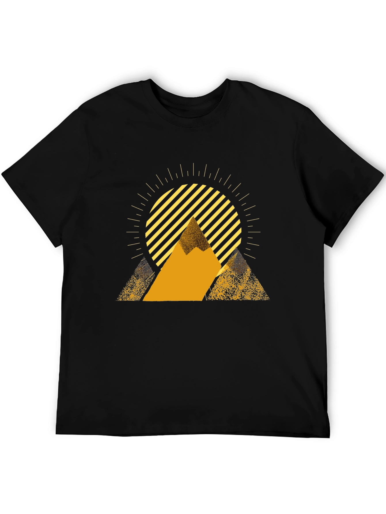 Mens Black Graphic Tee - Sunrise Mountain Design