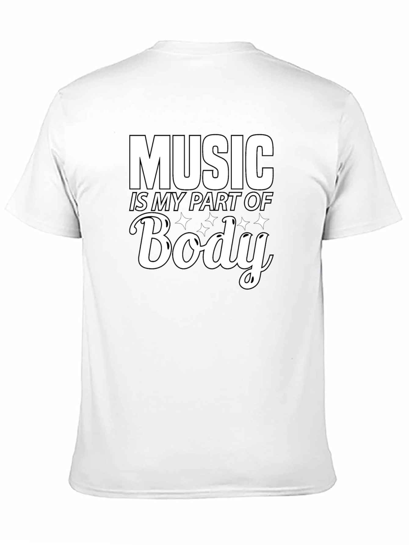 Music is My Part of Body Black T-Shirt