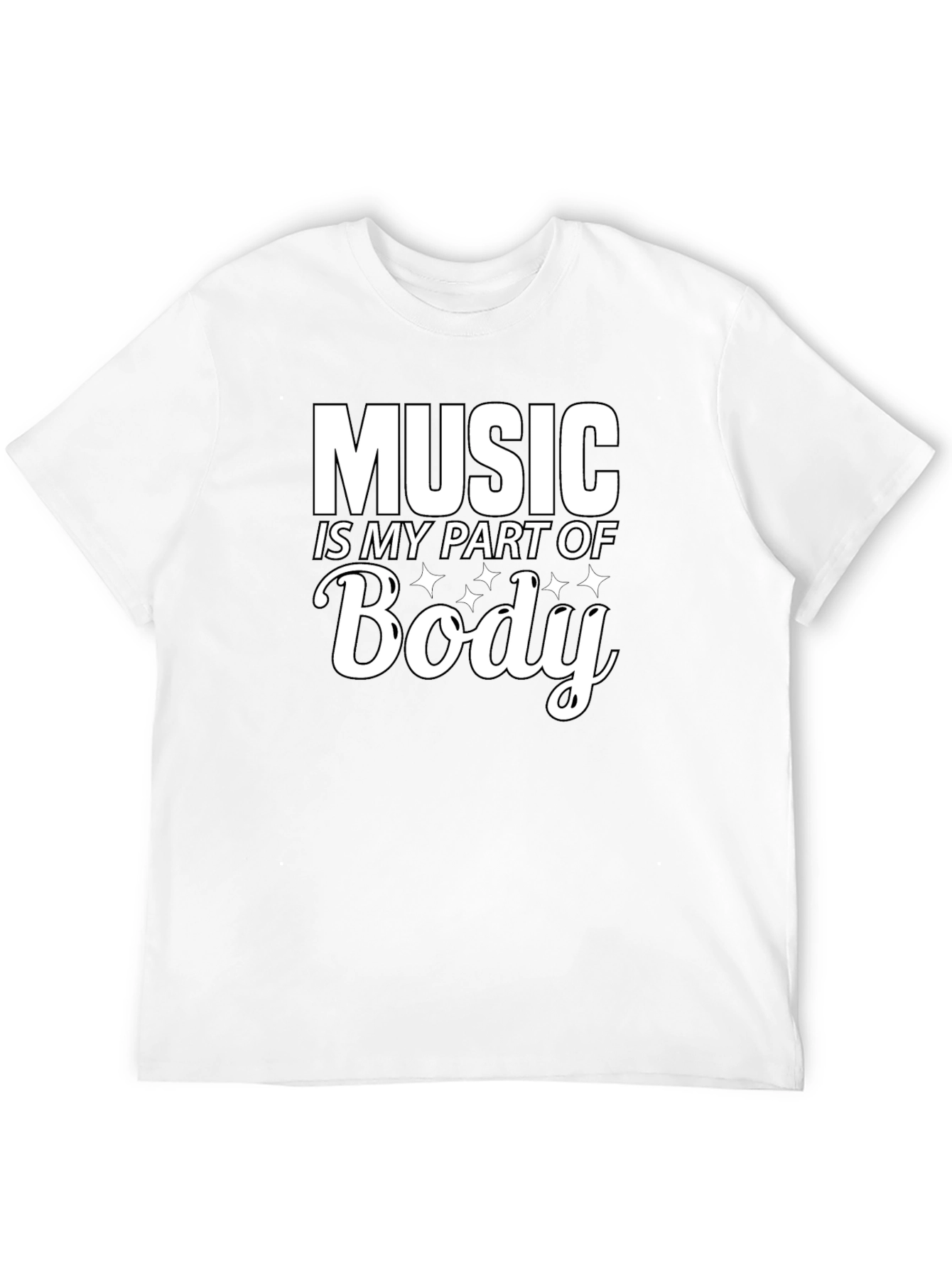 Music is My Part of Body Black T-Shirt