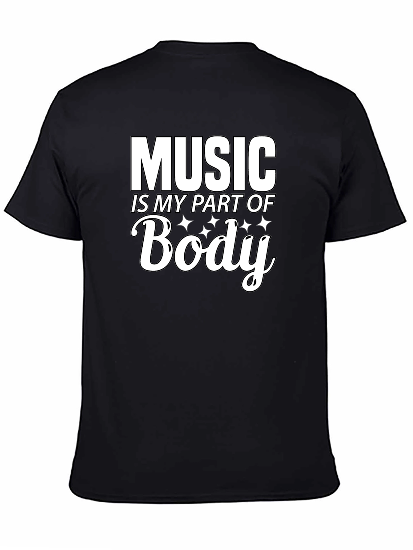 Music is My Part of Body Black T-Shirt
