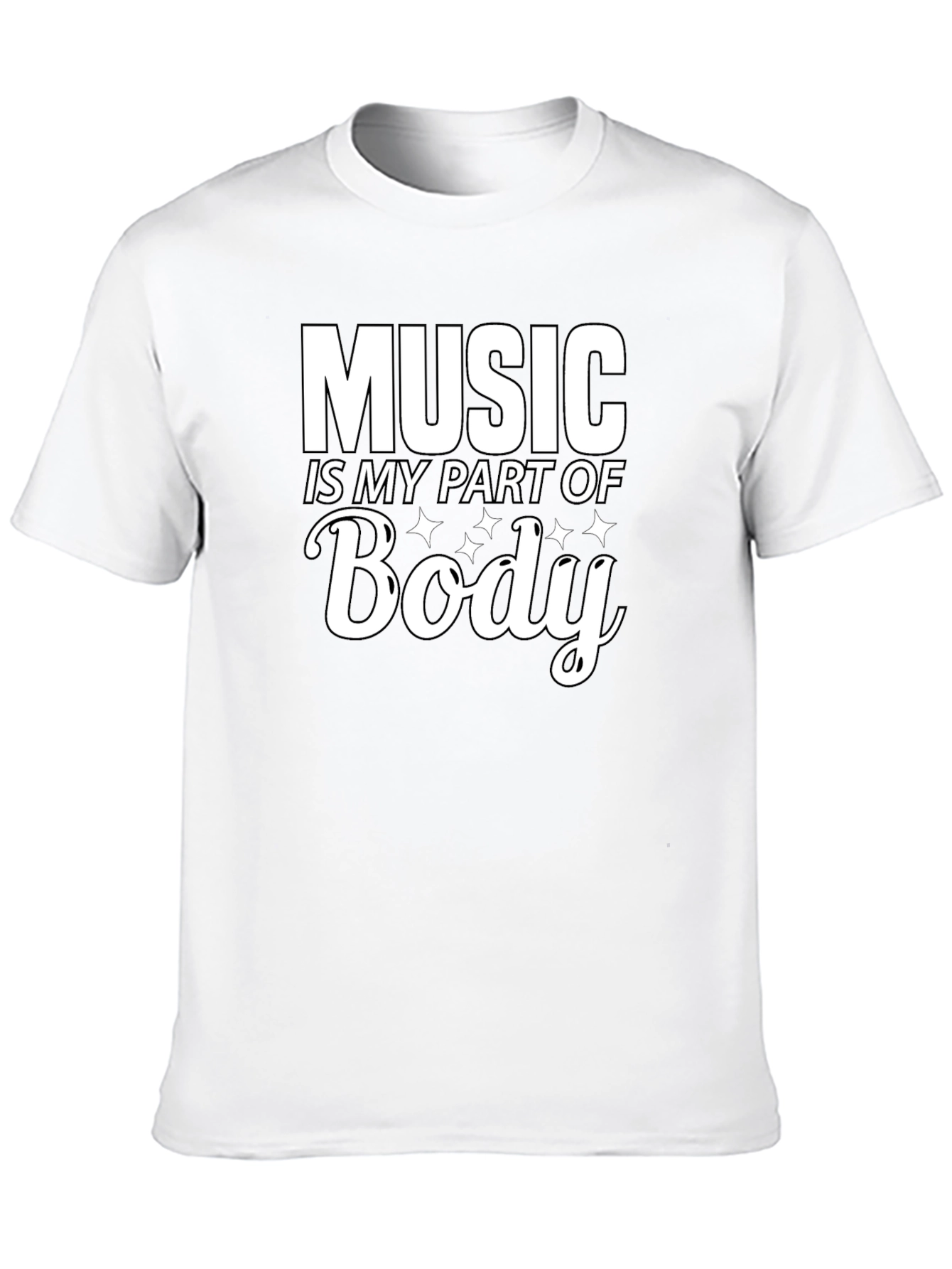 Music is My Part of Body Black T-Shirt