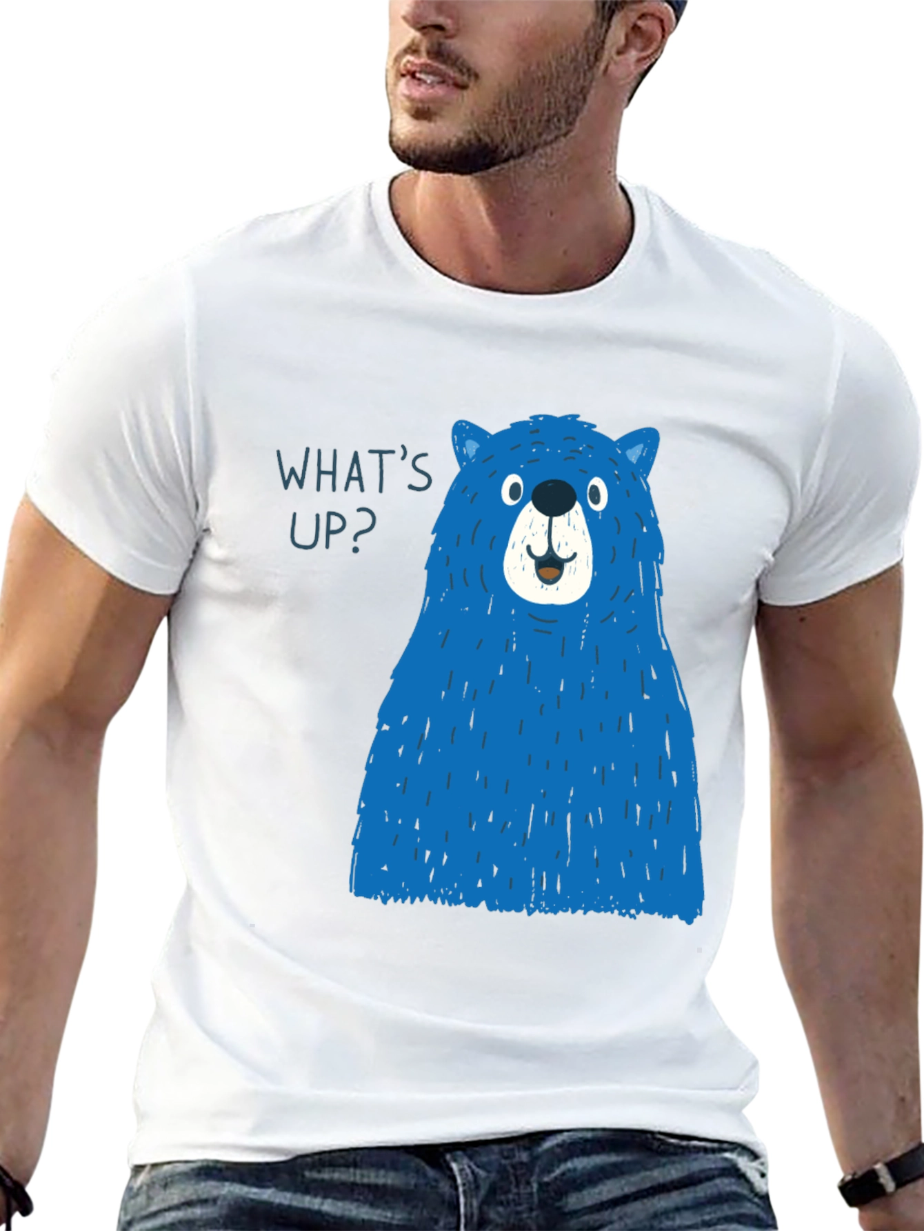 Blue Bear Graphic T-Shirt - Mens Casual Tee