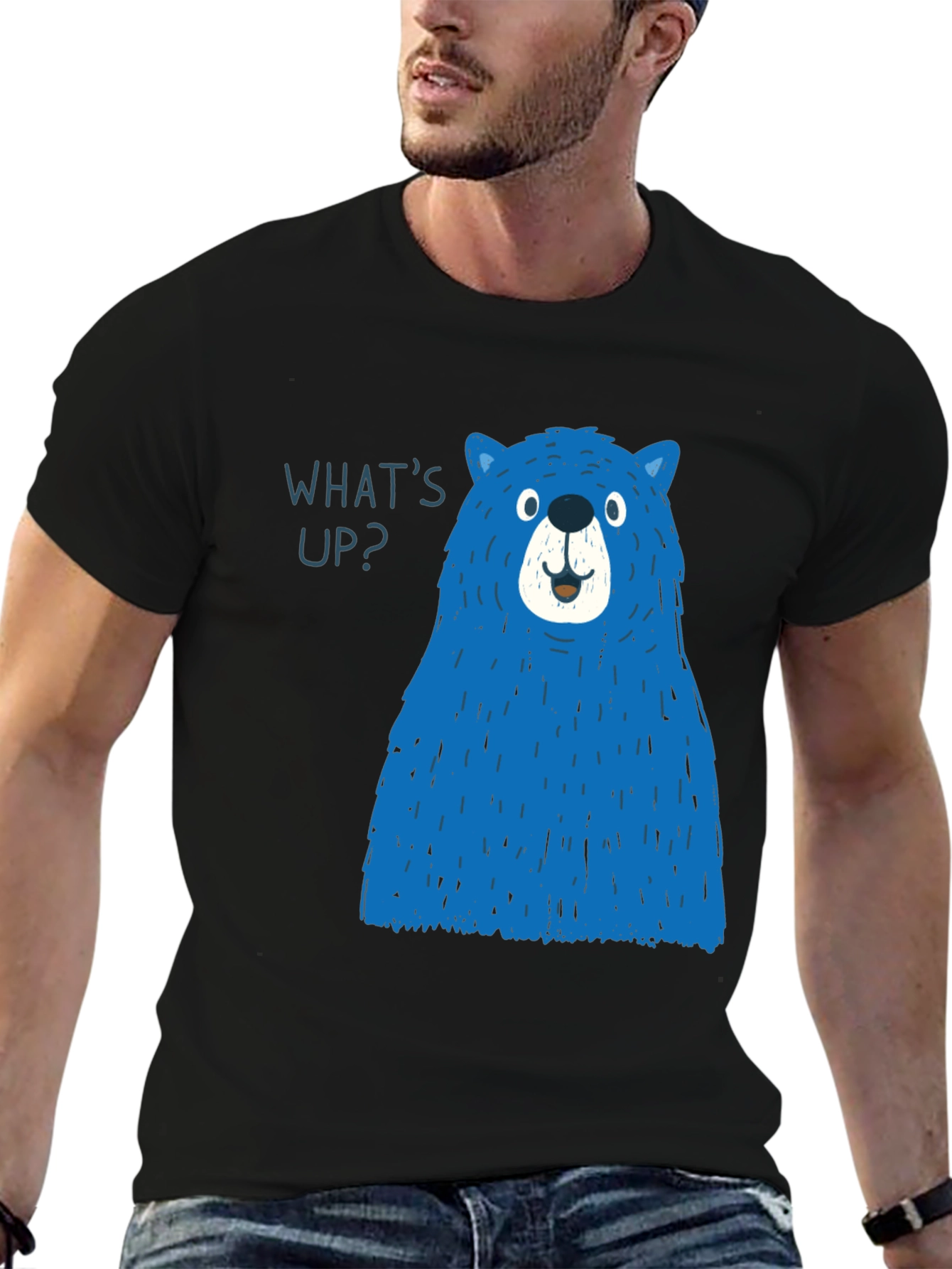 Blue Bear Graphic T-Shirt - Mens Casual Tee