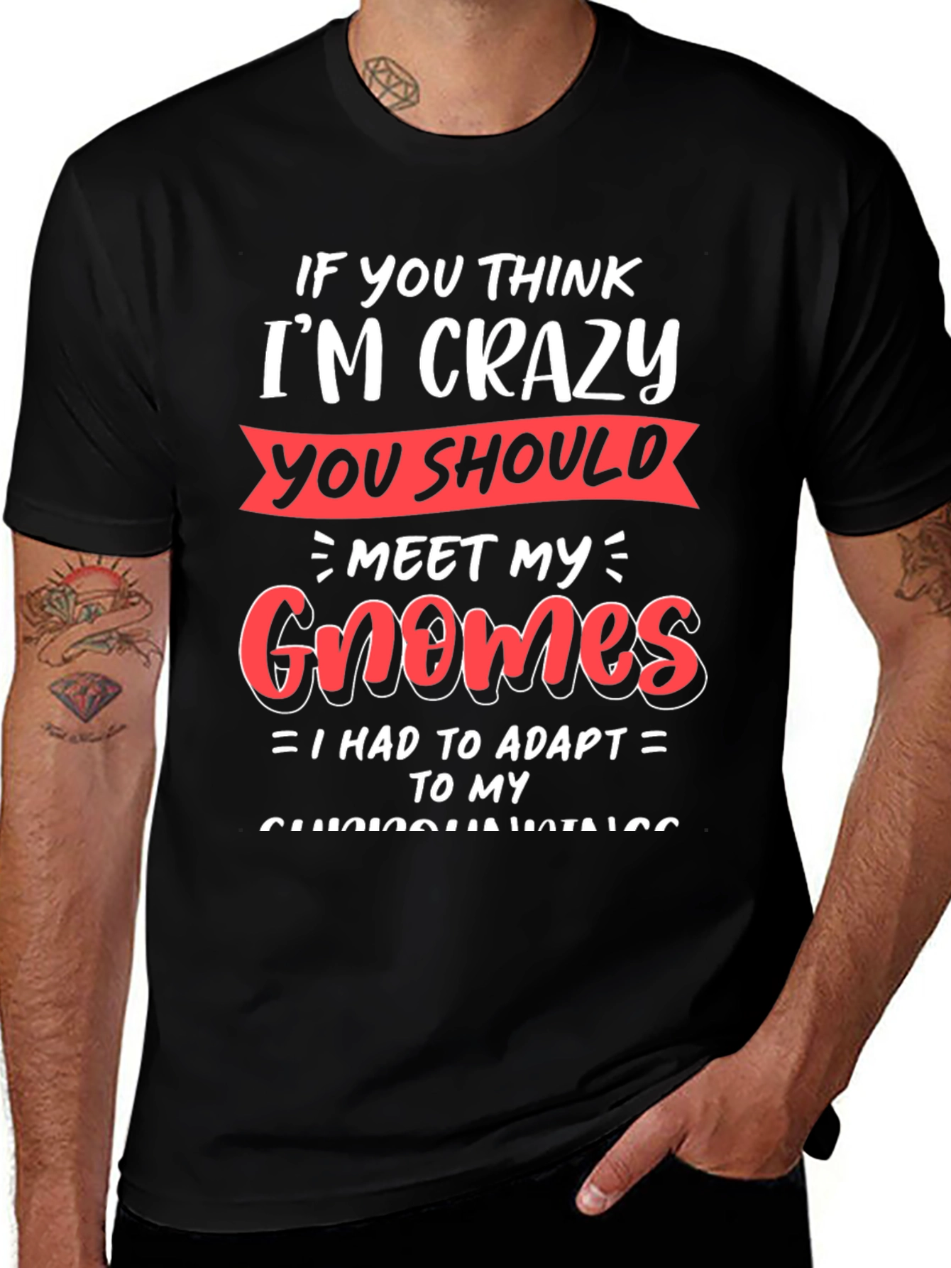 Crazy Gnomes Graphic T-Shirt - Funny Novelty Tee