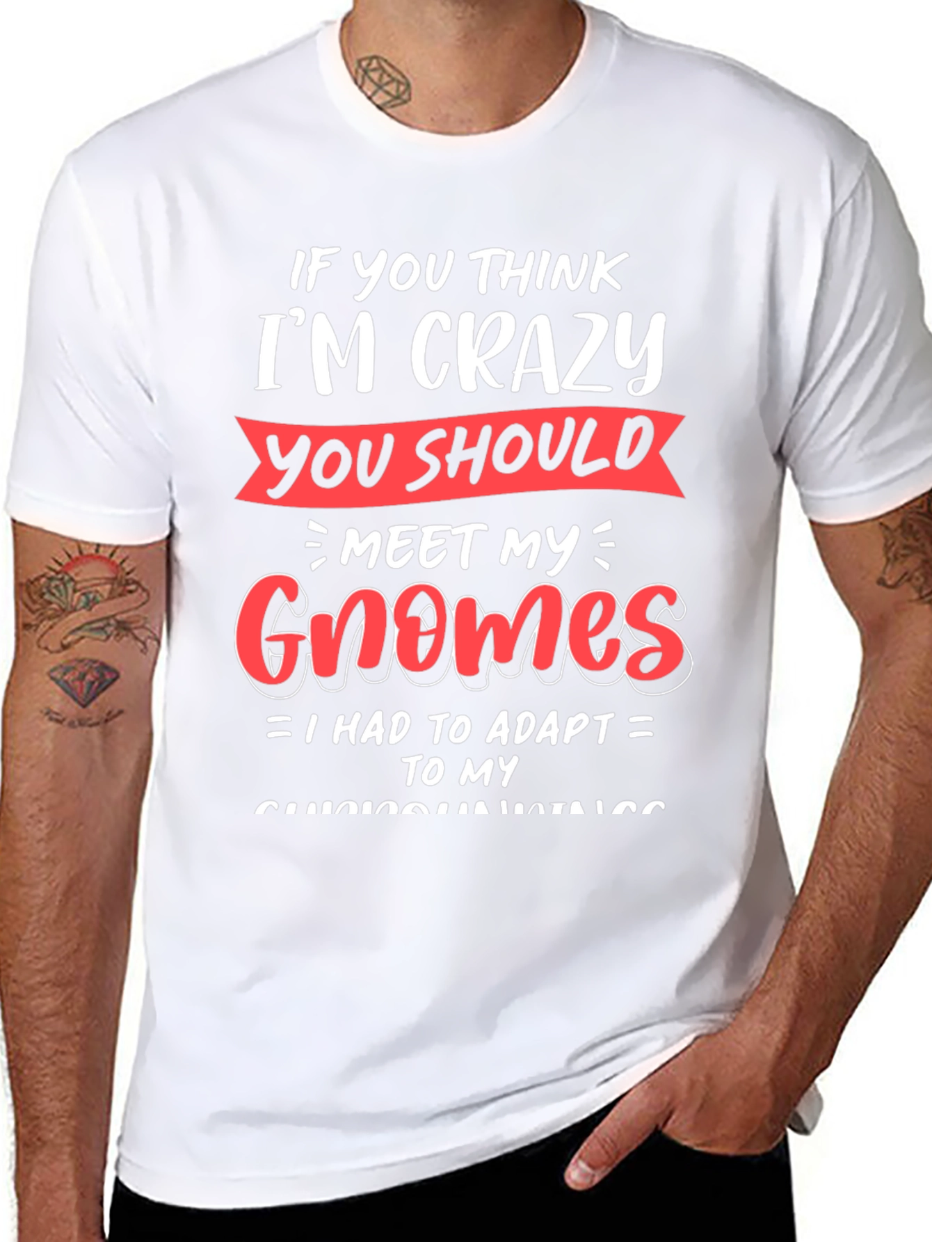 Crazy Gnomes Graphic T-Shirt - Funny Novelty Tee