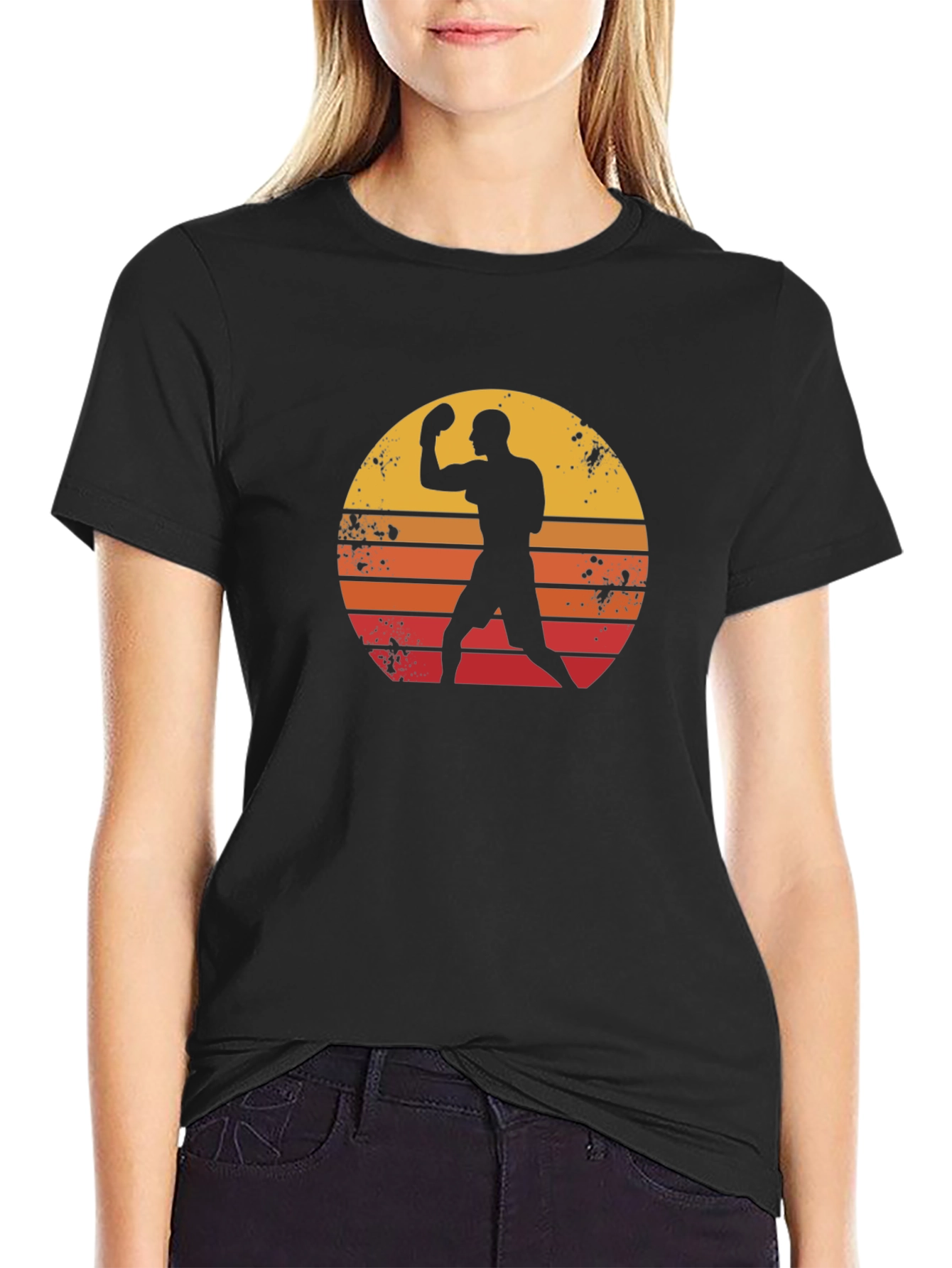 Retro Boxer Graphic Tee - Black