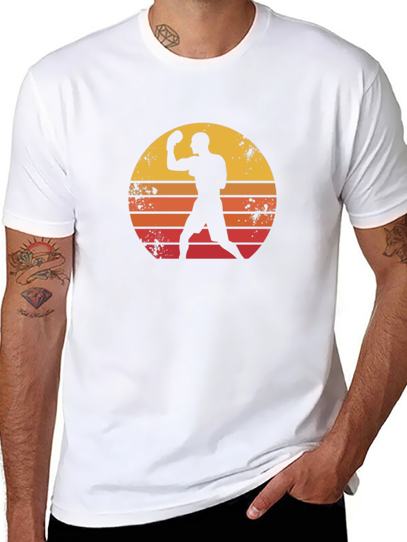Retro Boxer Graphic Tee - Black