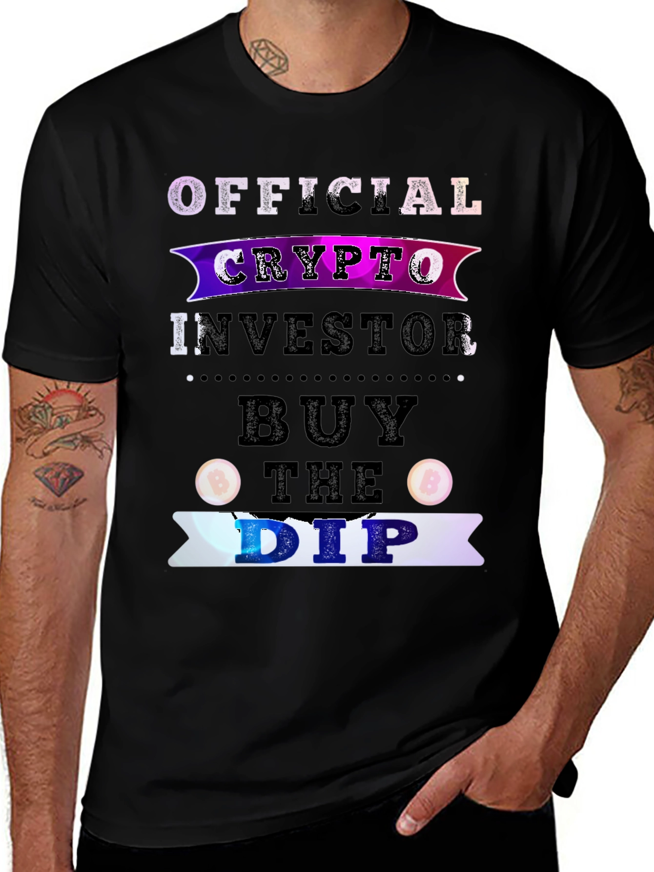 Crypto Investor Buy the Dip Black T-Shirt