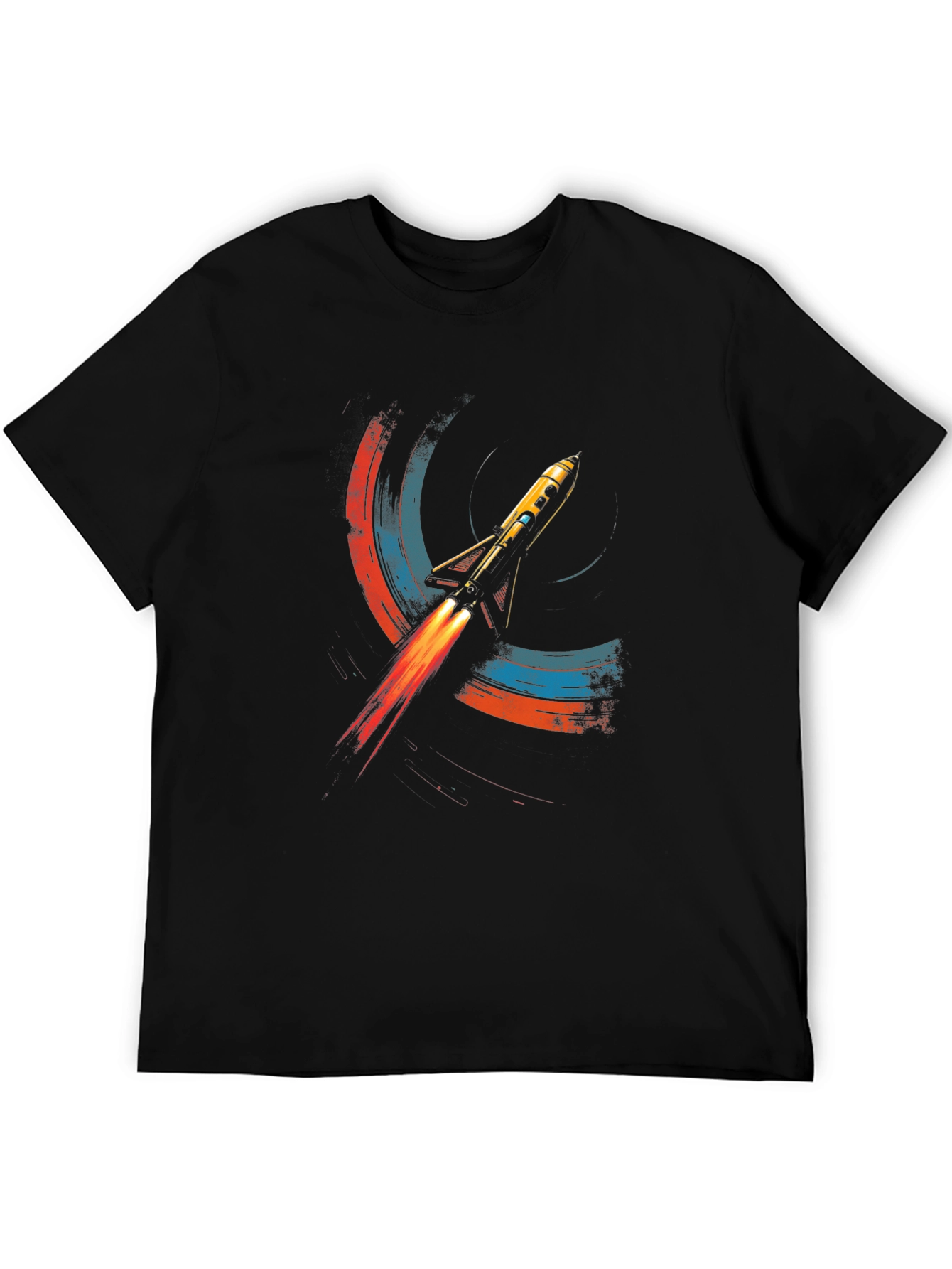 Retro Rocket Graphic Tee - Space Adventure Shirt