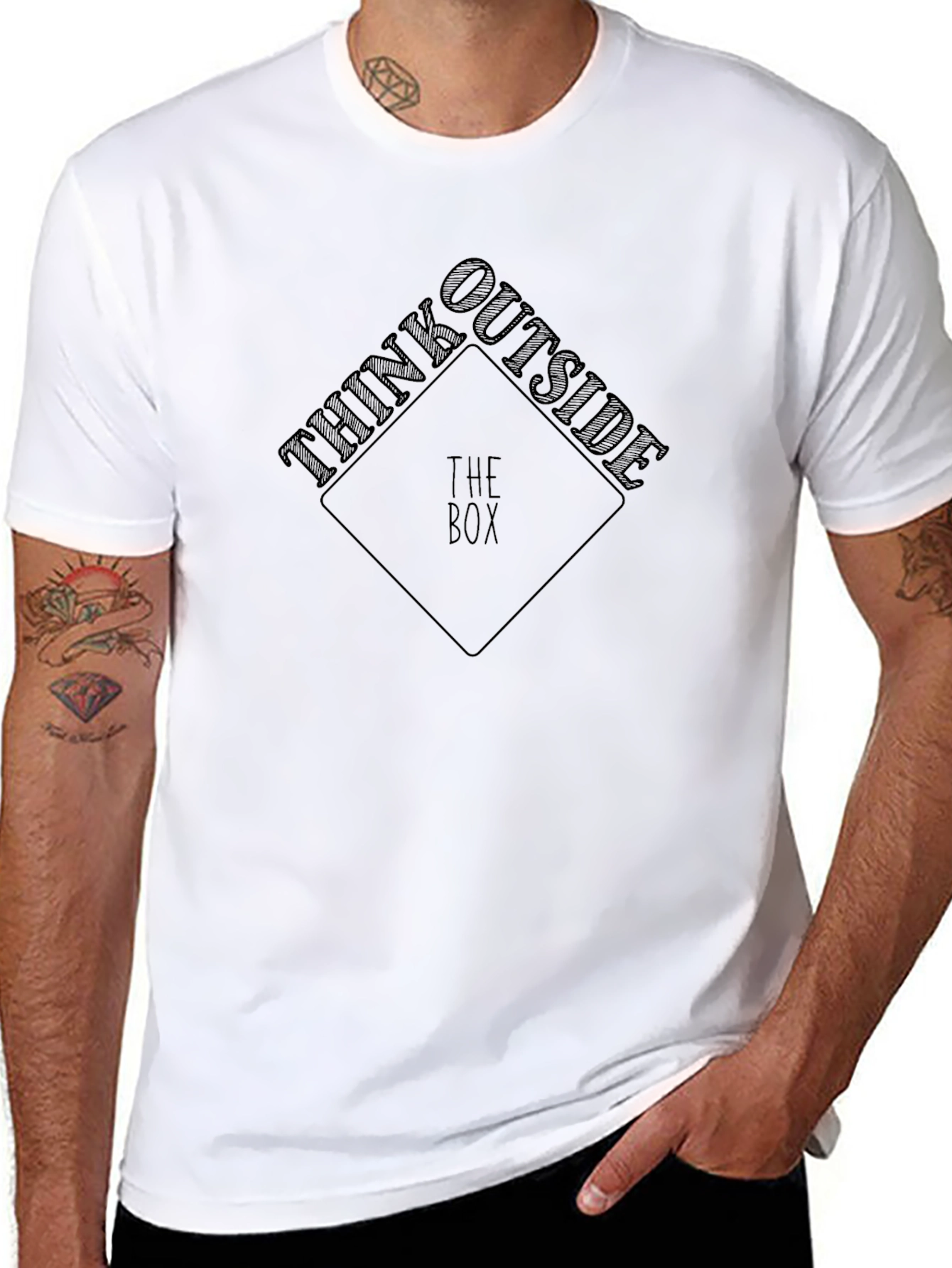 Think Outside the Box Black Graphic Tee