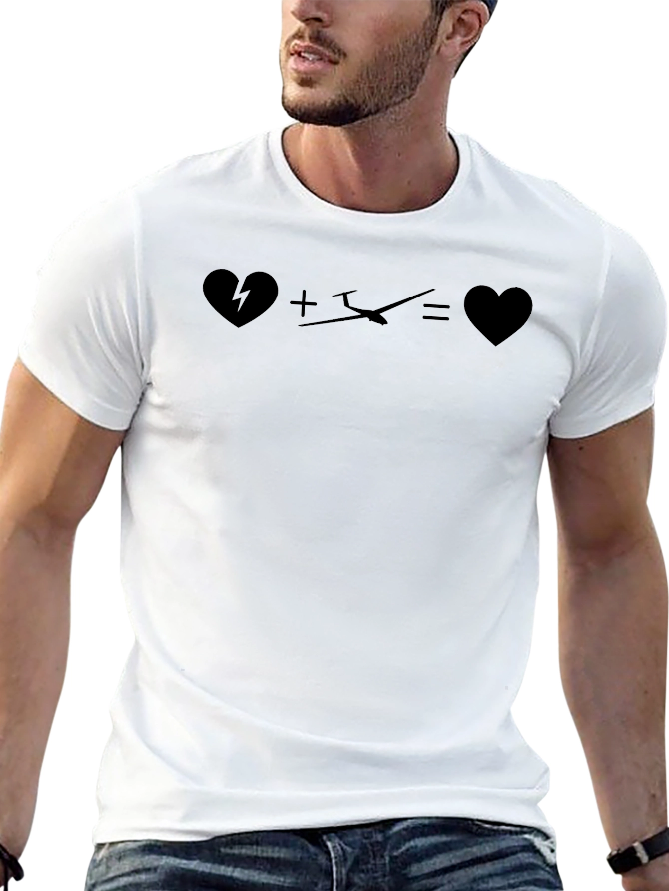 Broken Heart Airplane Equals Whole Heart T-Shirt