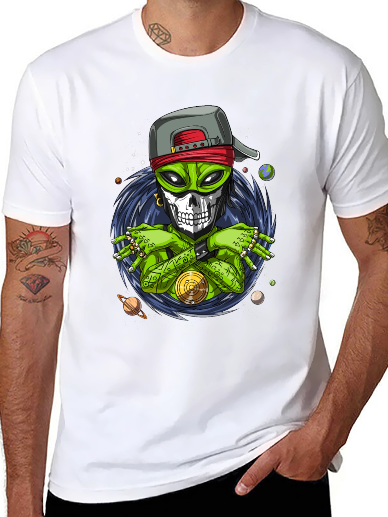 Alien DJ Graphic Tee - Space Rave Style