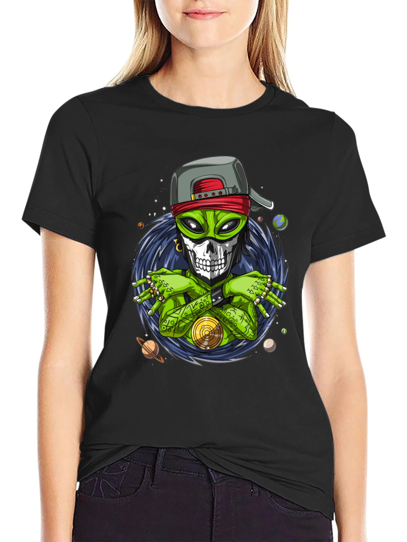 Alien DJ Graphic Tee - Space Rave Style