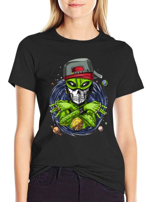 Alien DJ Graphic Tee - Space Rave Style