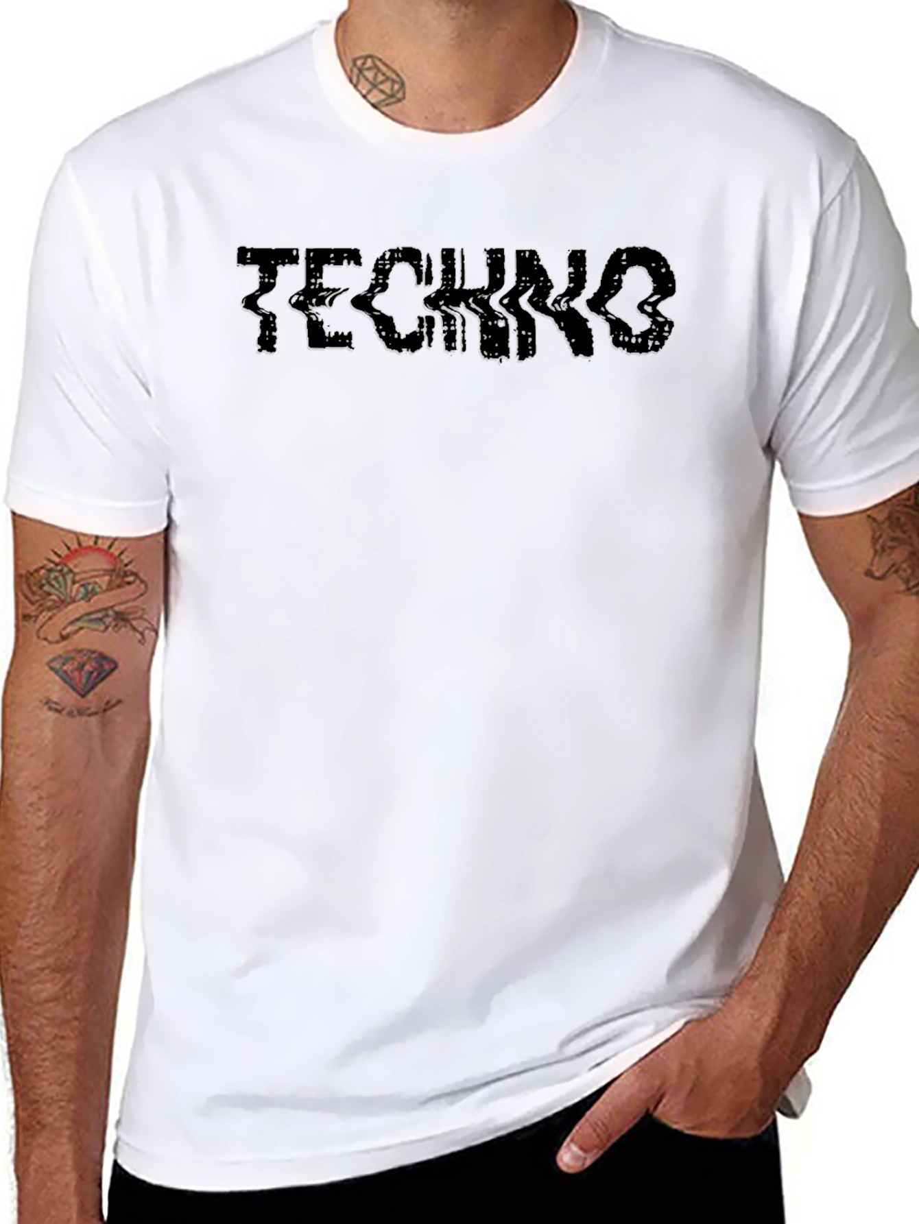 Techno Glitch Black T-Shirt