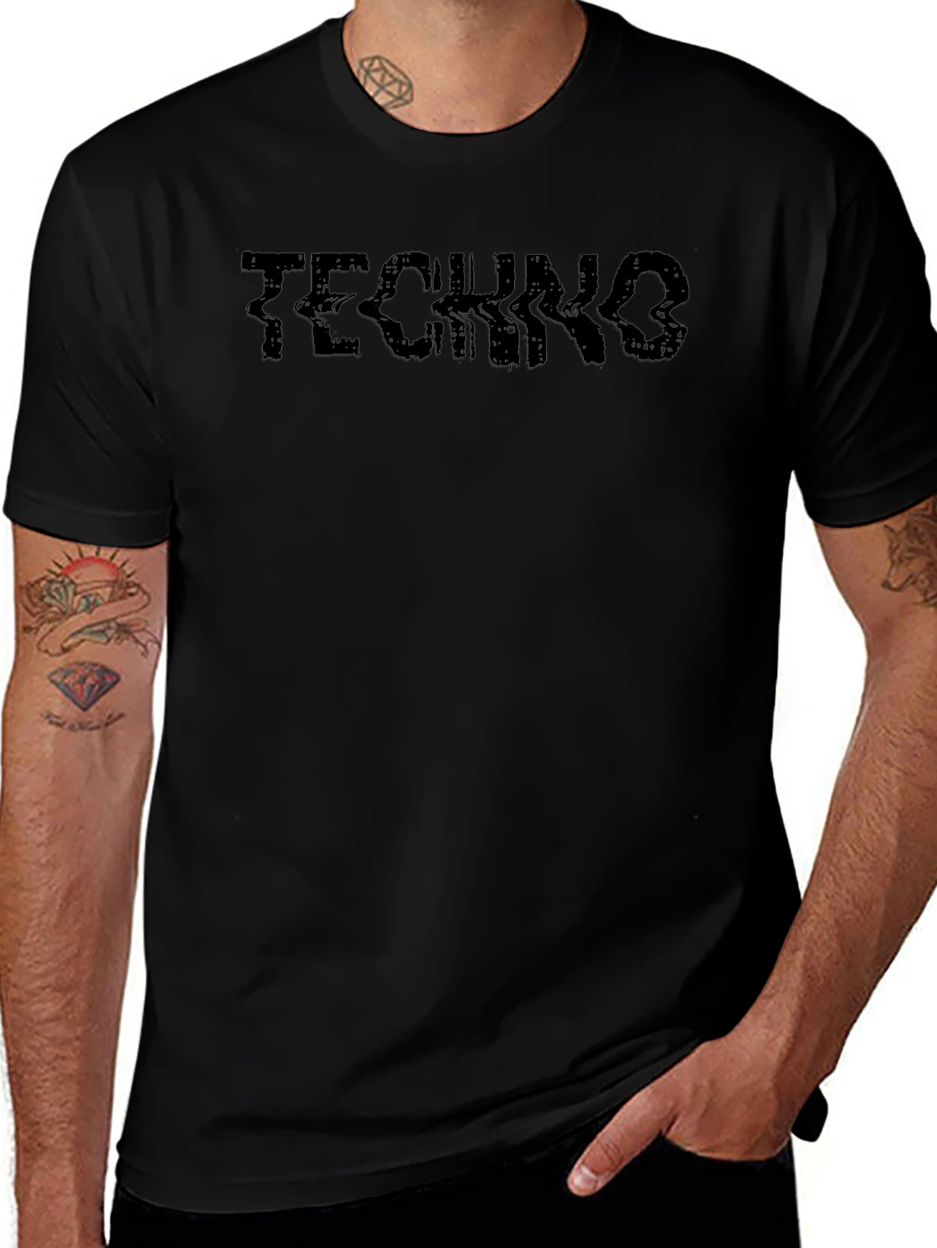 Techno Glitch Black T-Shirt
