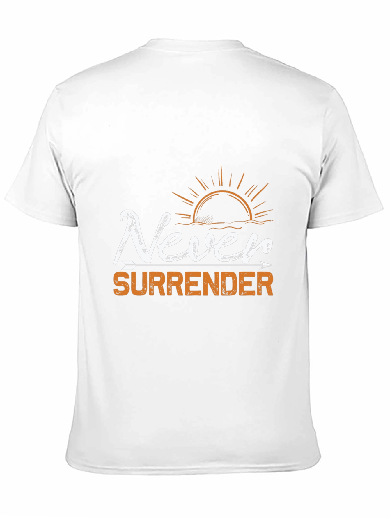 Never Surrender Graphic Print Black Tee