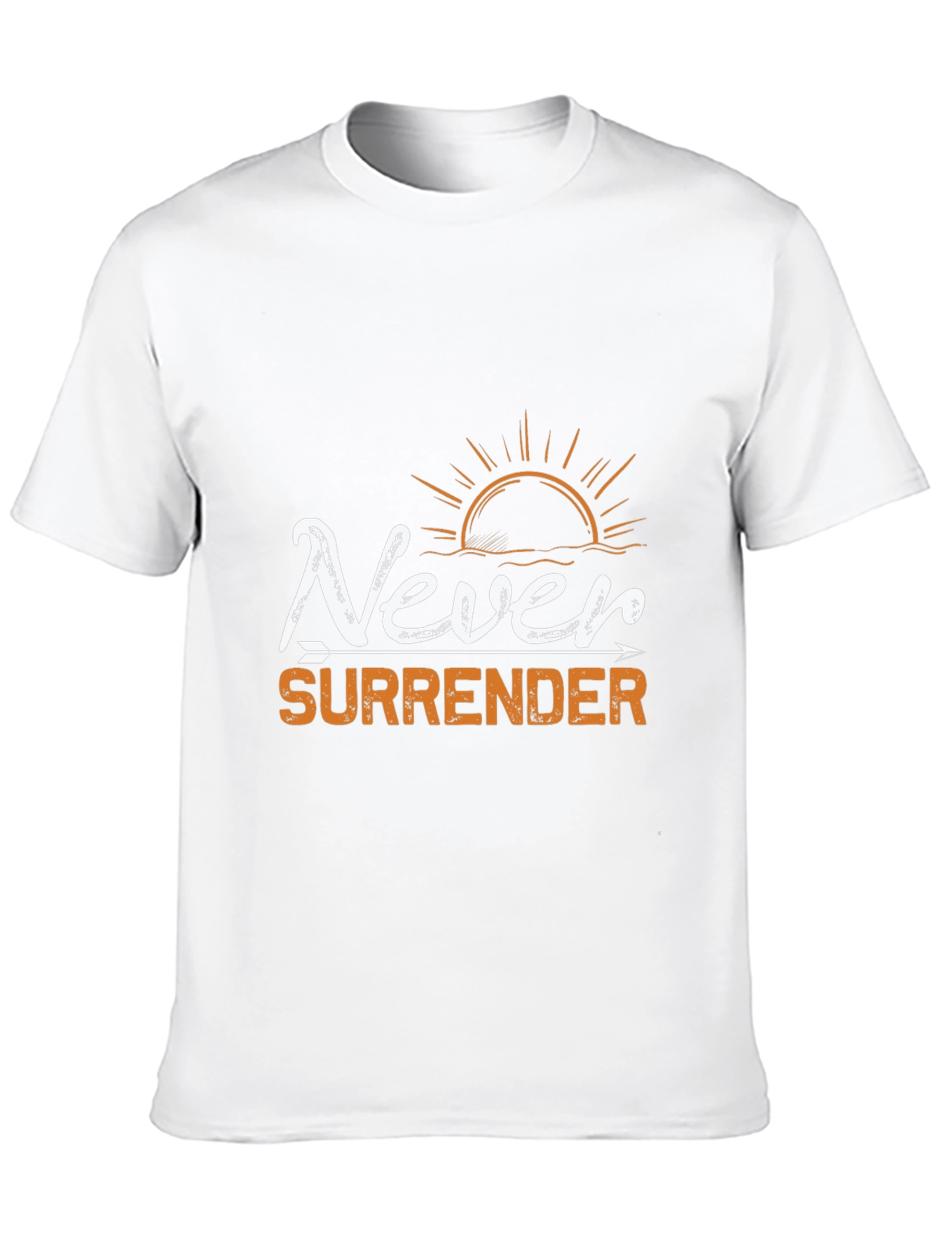 Never Surrender Graphic Print Black Tee