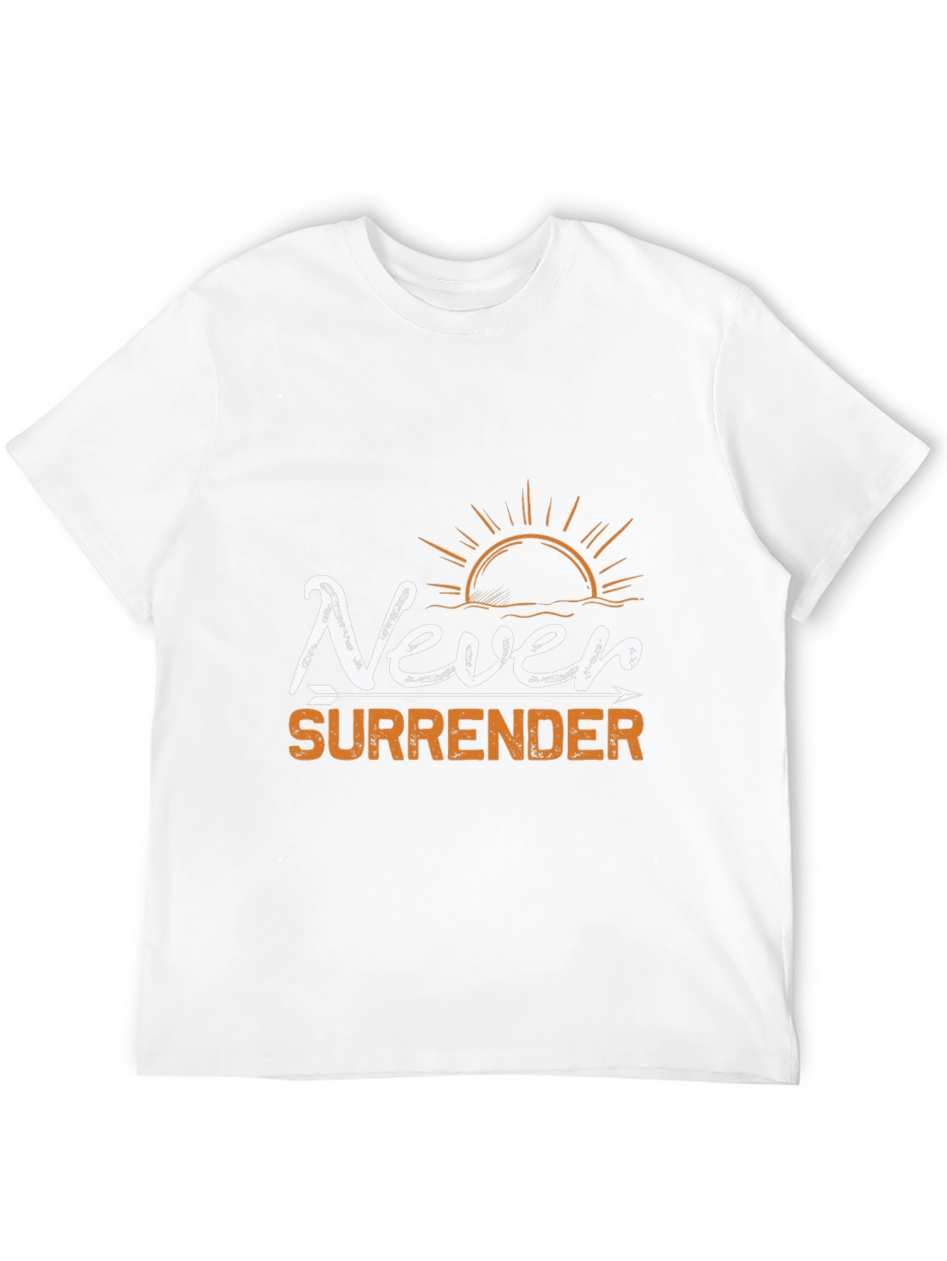 Never Surrender Graphic Print Black Tee