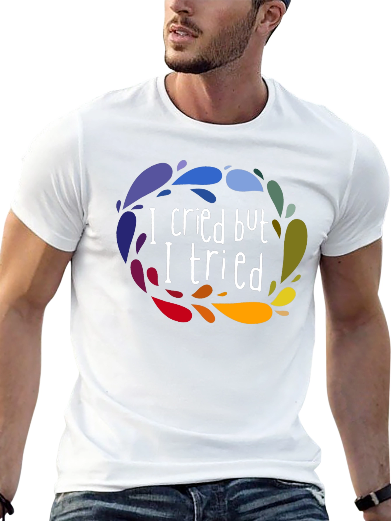 I Cried But I Tried Graphic Tee - Black