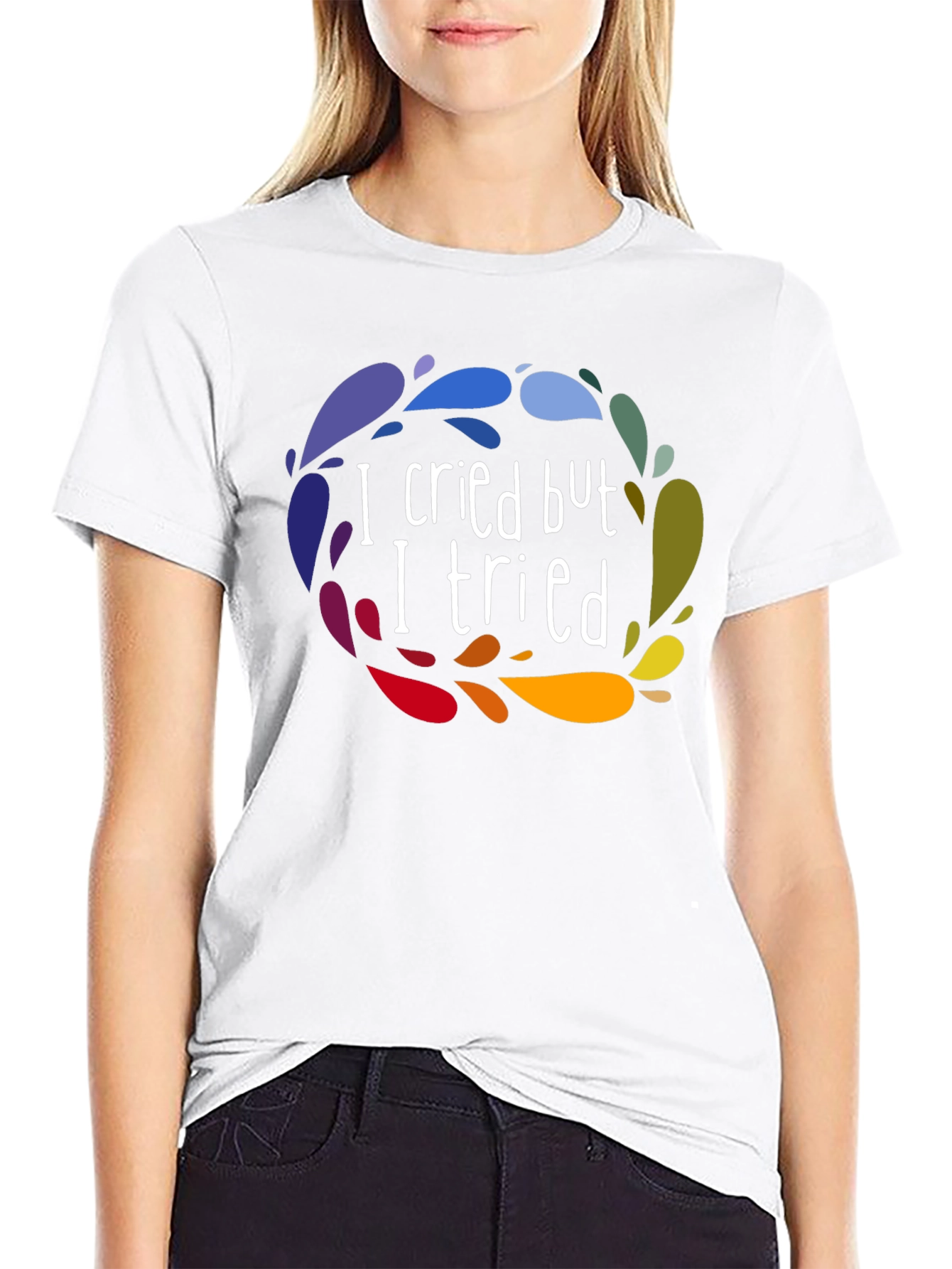 I Cried But I Tried Graphic Tee - Black