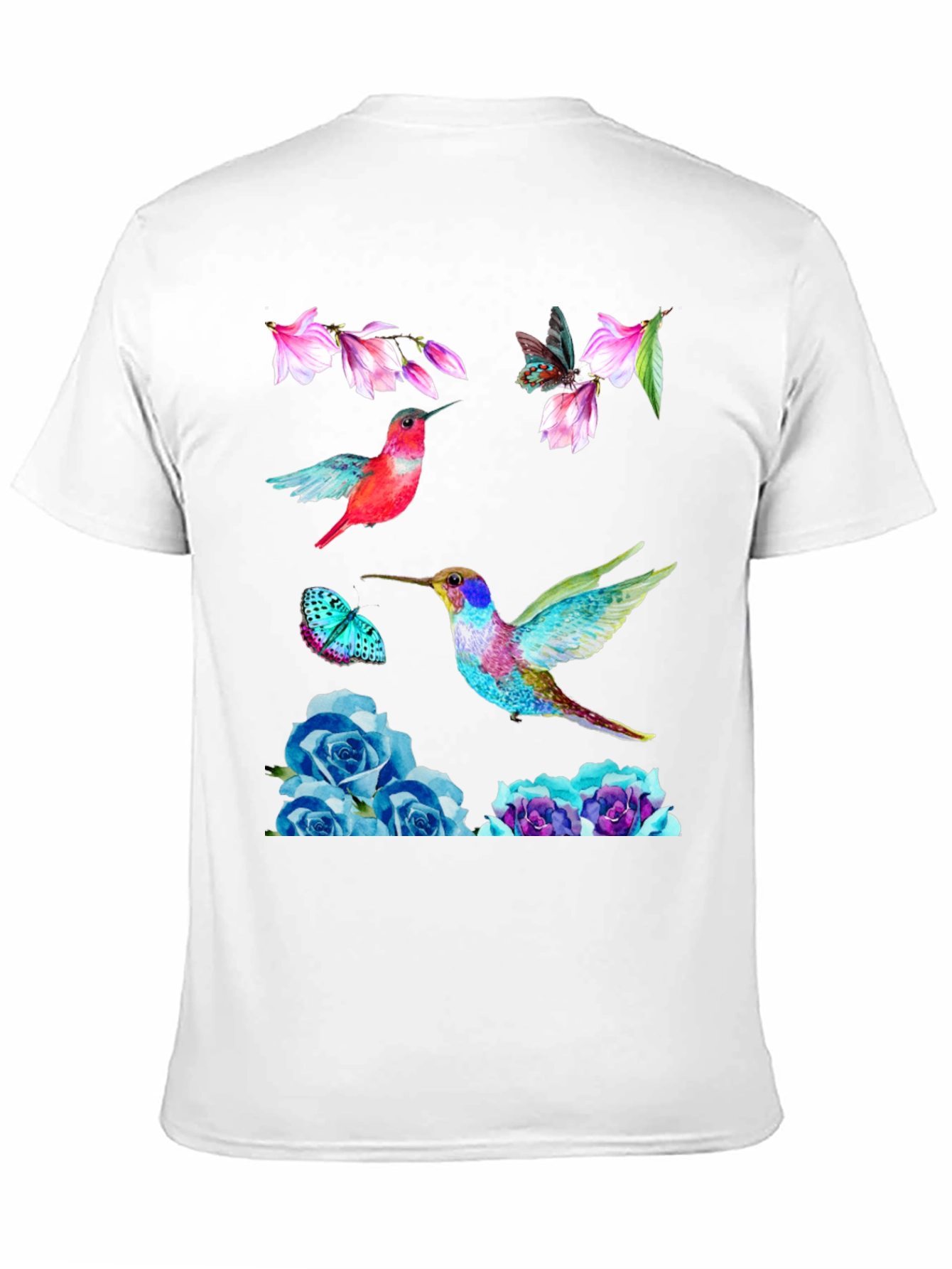 Hummingbird Floral Print T-Shirt