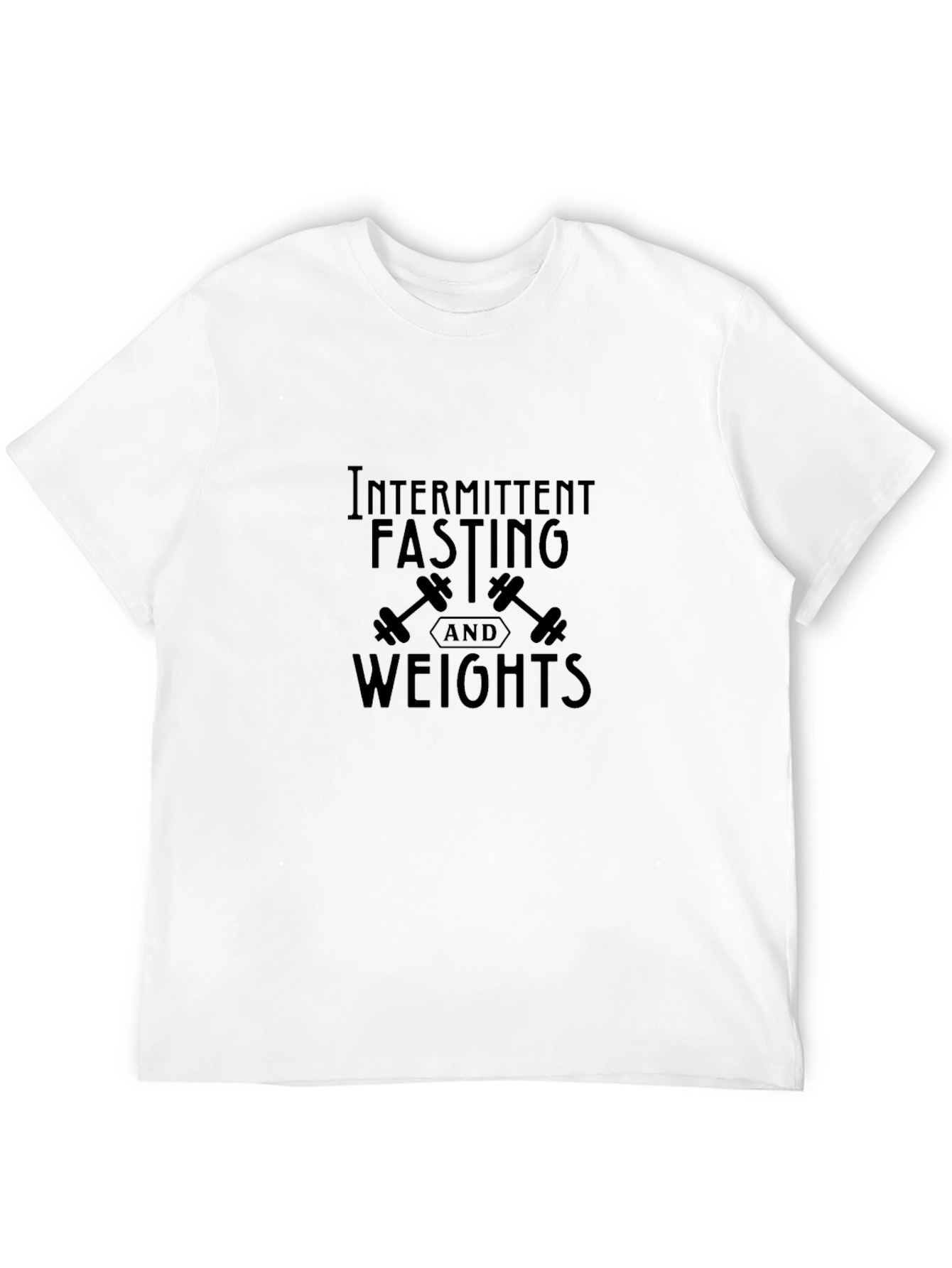 Intermittent Fasting Weights Black Graphic T-Shirt