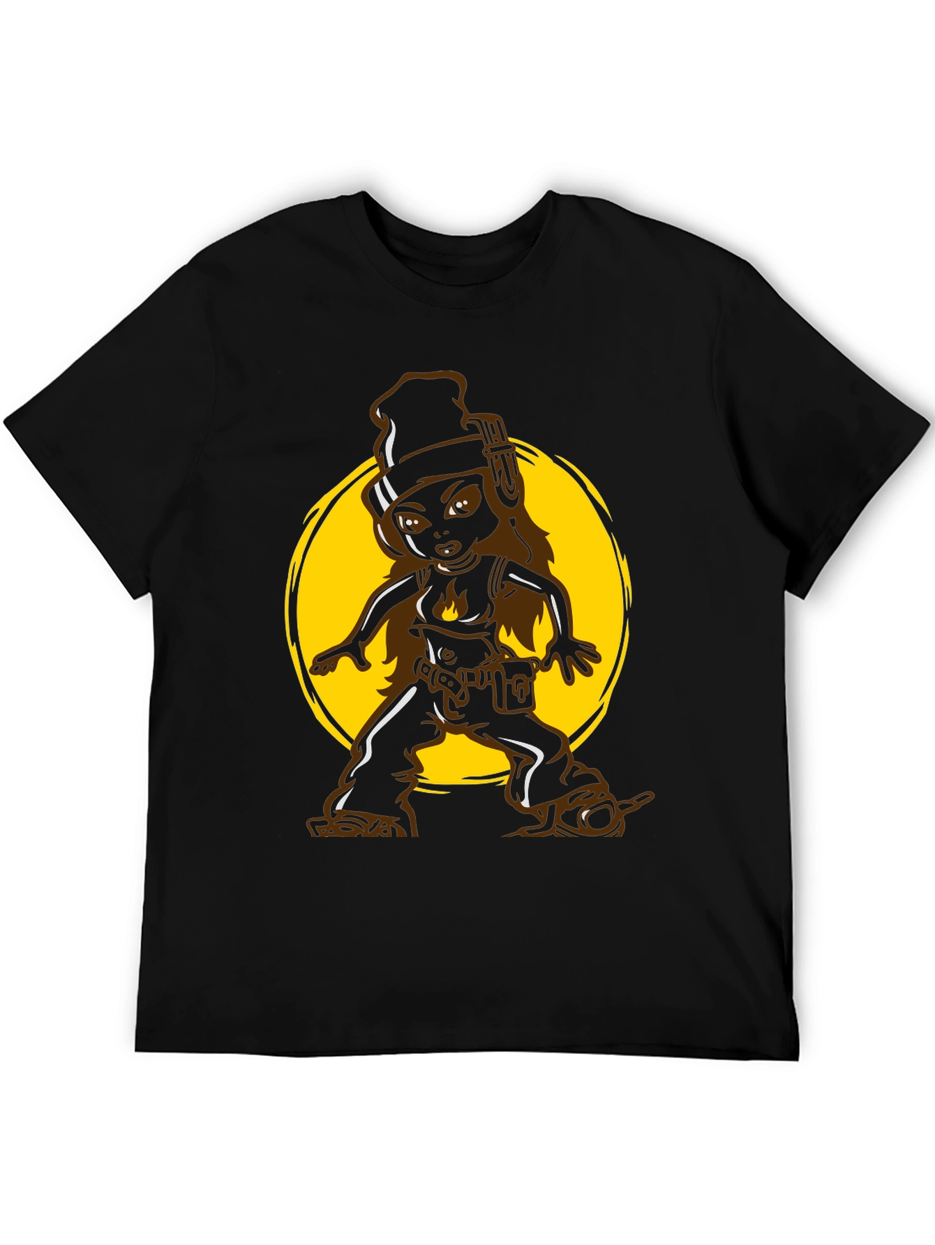 Cool Cartoon Graphic Tee - Black