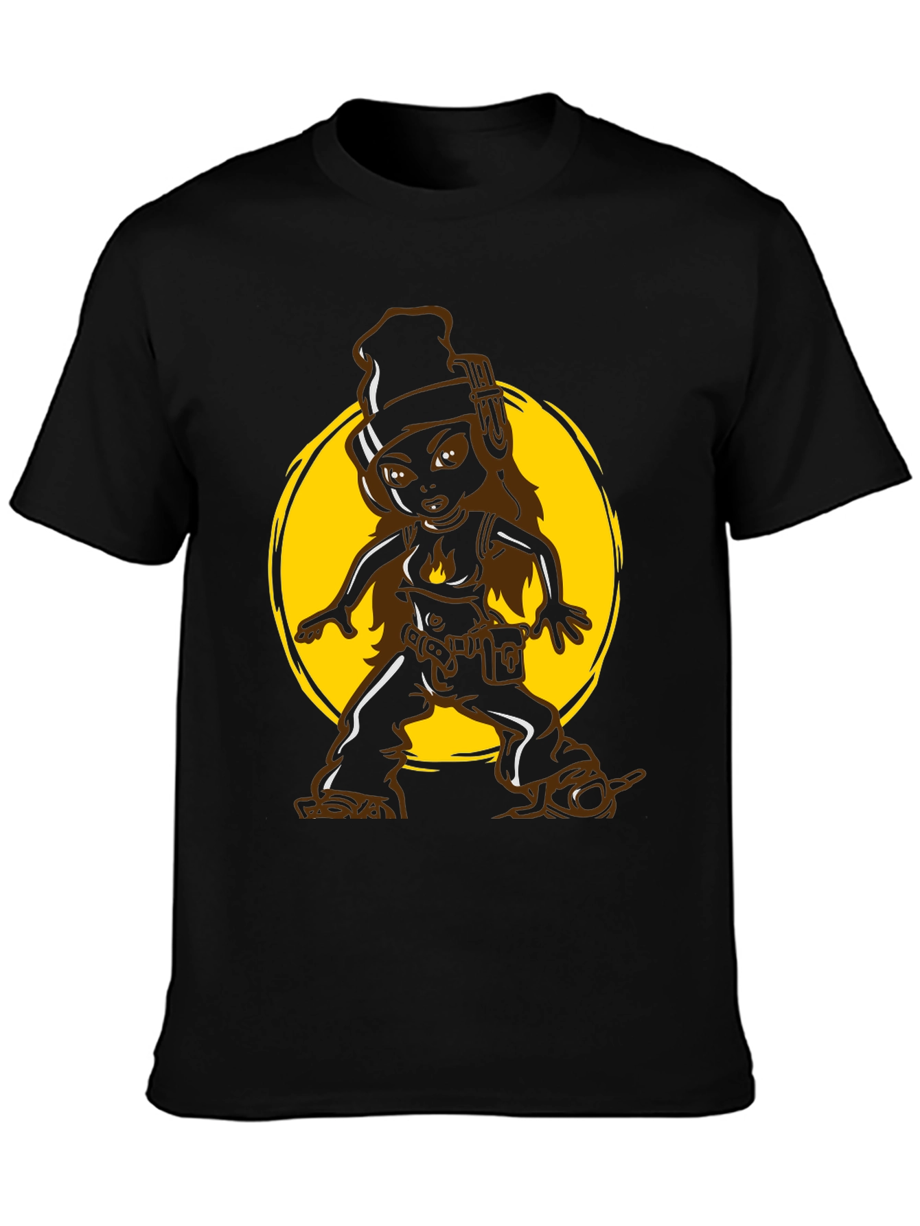 Cool Cartoon Graphic Tee - Black