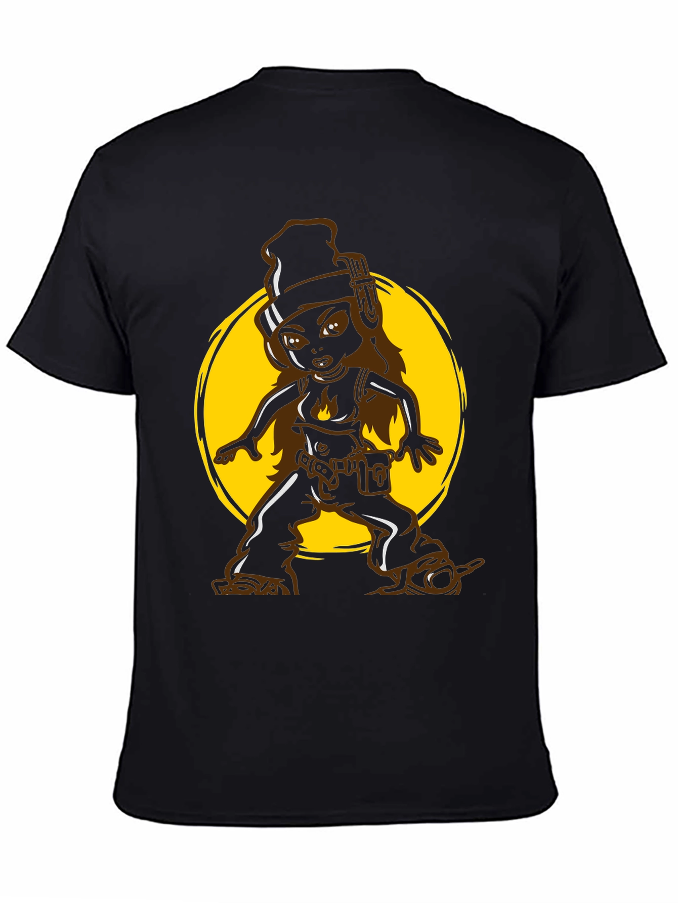 Cool Cartoon Graphic Tee - Black