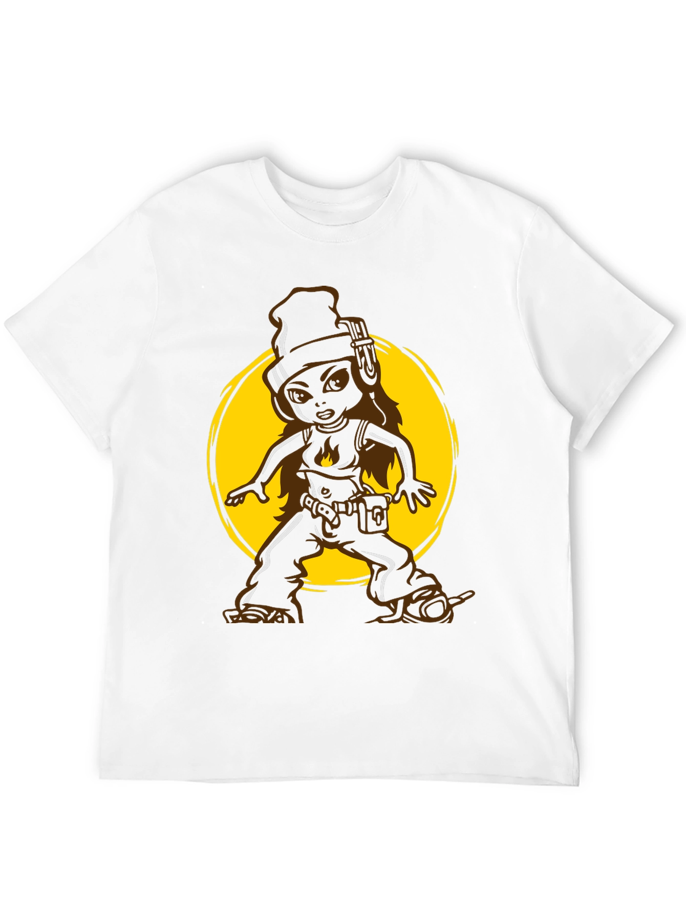 Cool Cartoon Graphic Tee - Black