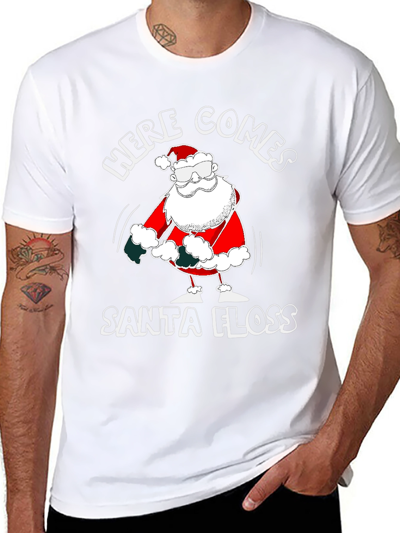 Here Comes Santa Floss Funny Christmas T-Shirt