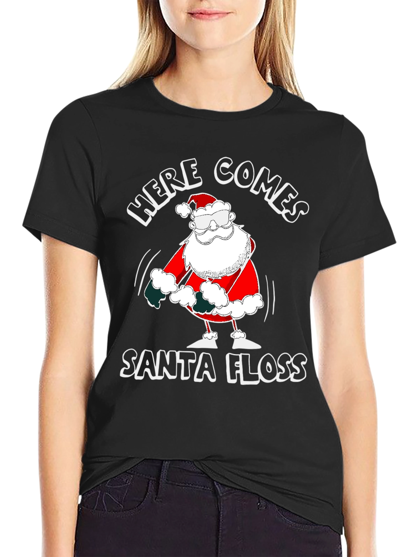 Here Comes Santa Floss Funny Christmas T-Shirt
