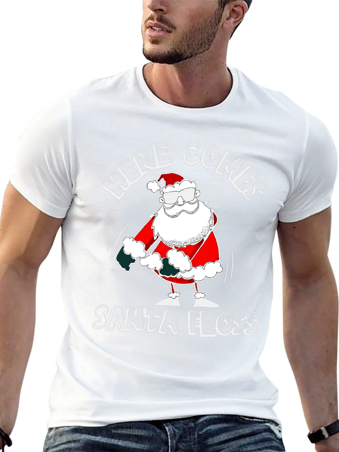 Here Comes Santa Floss Funny Christmas T-Shirt