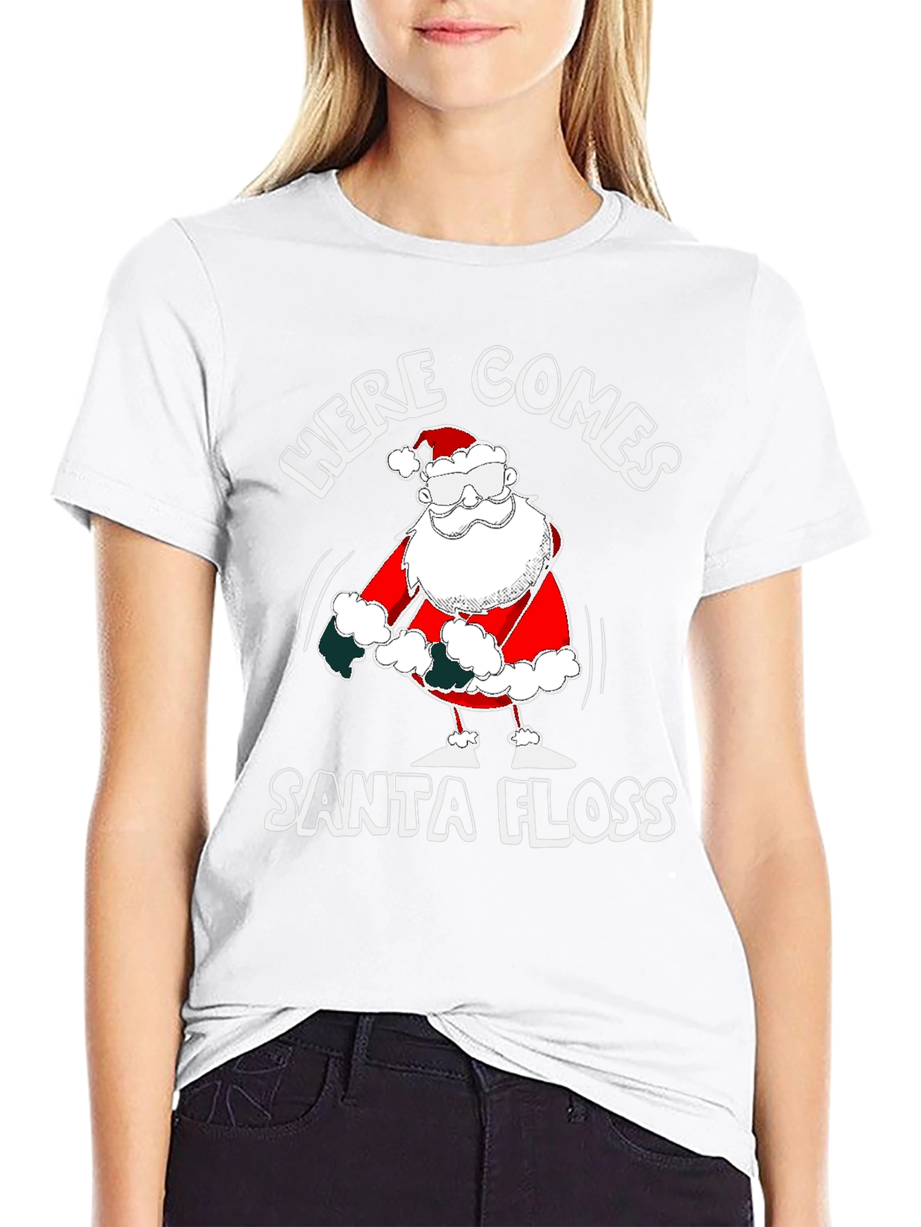 Here Comes Santa Floss Funny Christmas T-Shirt