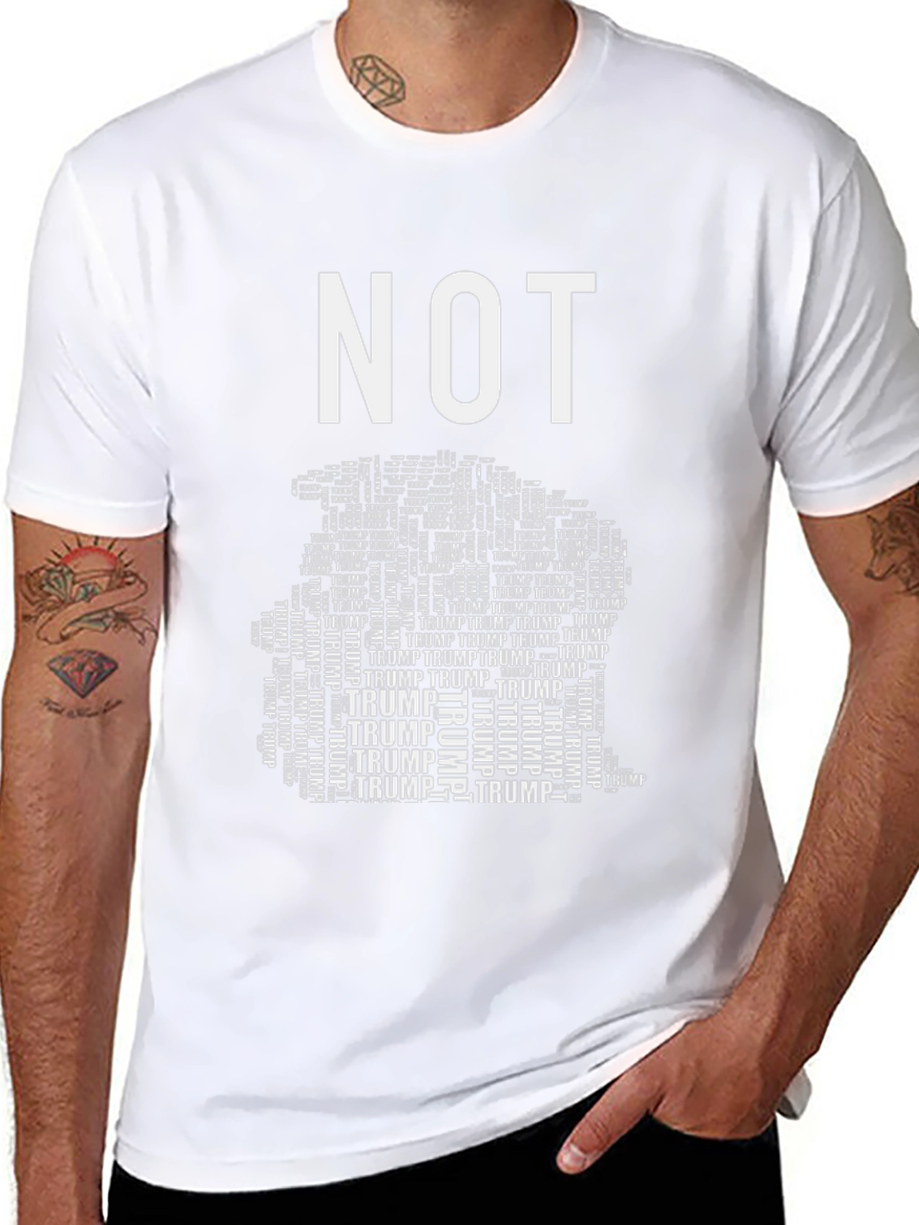 NOT TRUMP Mens Black Graphic Tee