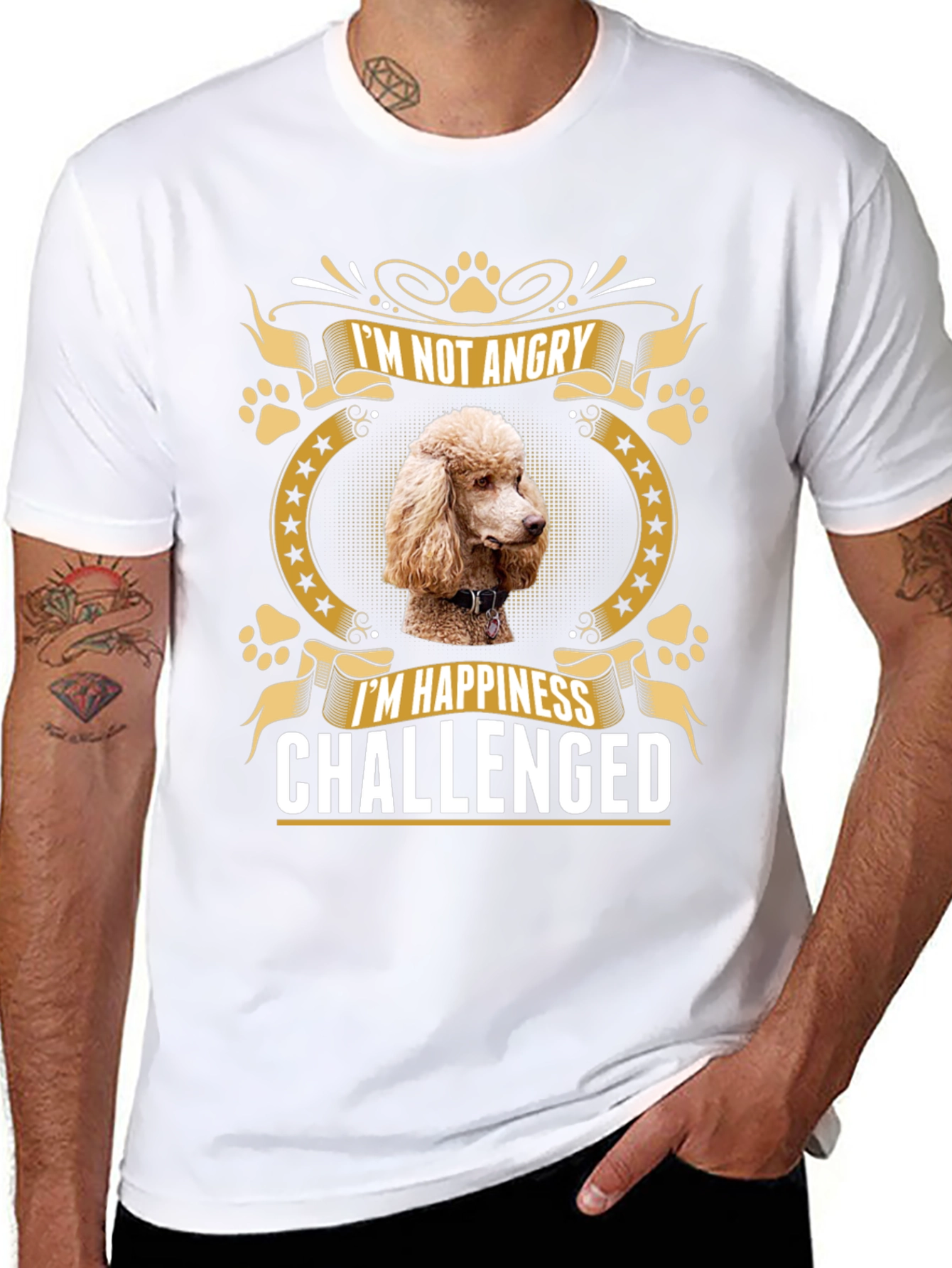 Im Not Angry Im Happiness Challenged Poodle T-Shirt