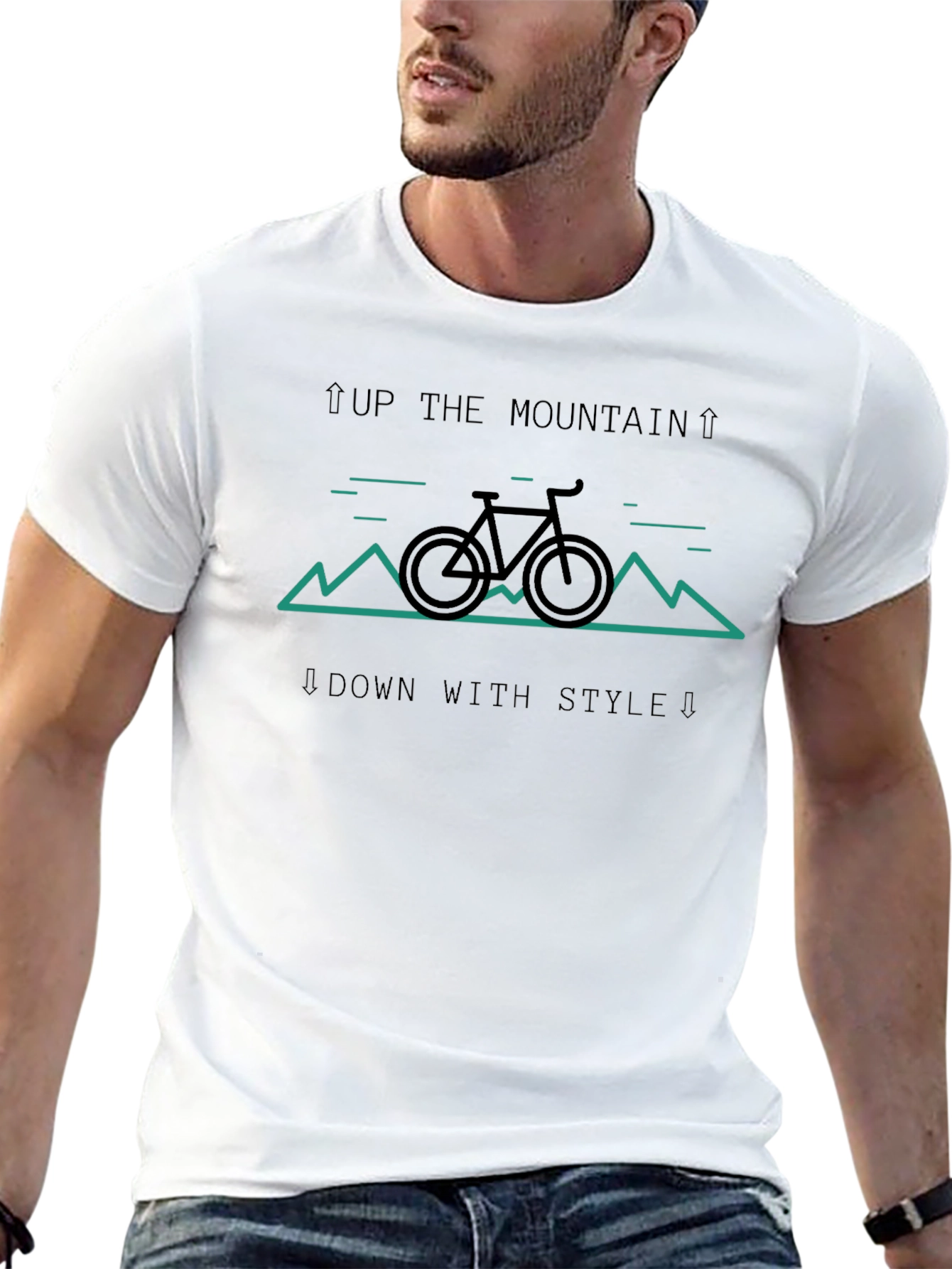 Up the Mountain T-Shirt - Stylish Biking Tee