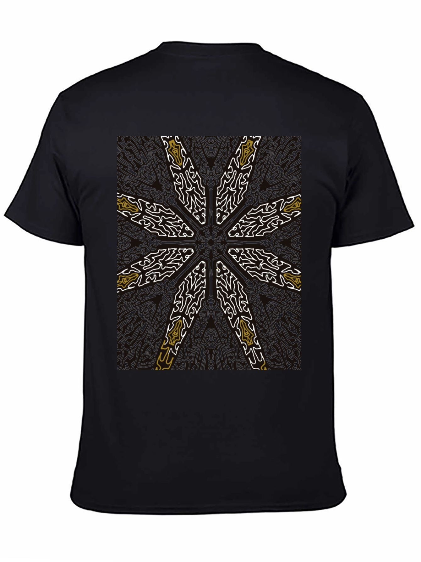 Abstract Starburst Graphic Tee - Black