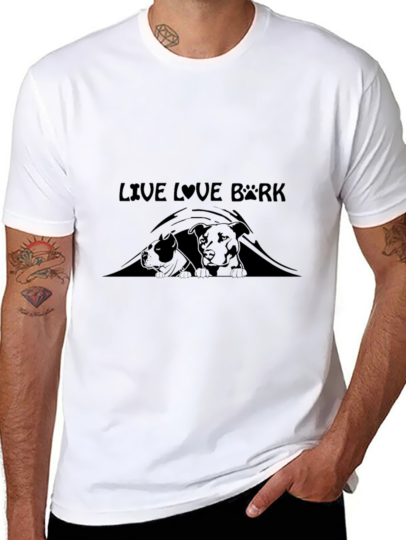 Live Love Bark Black T-Shirt