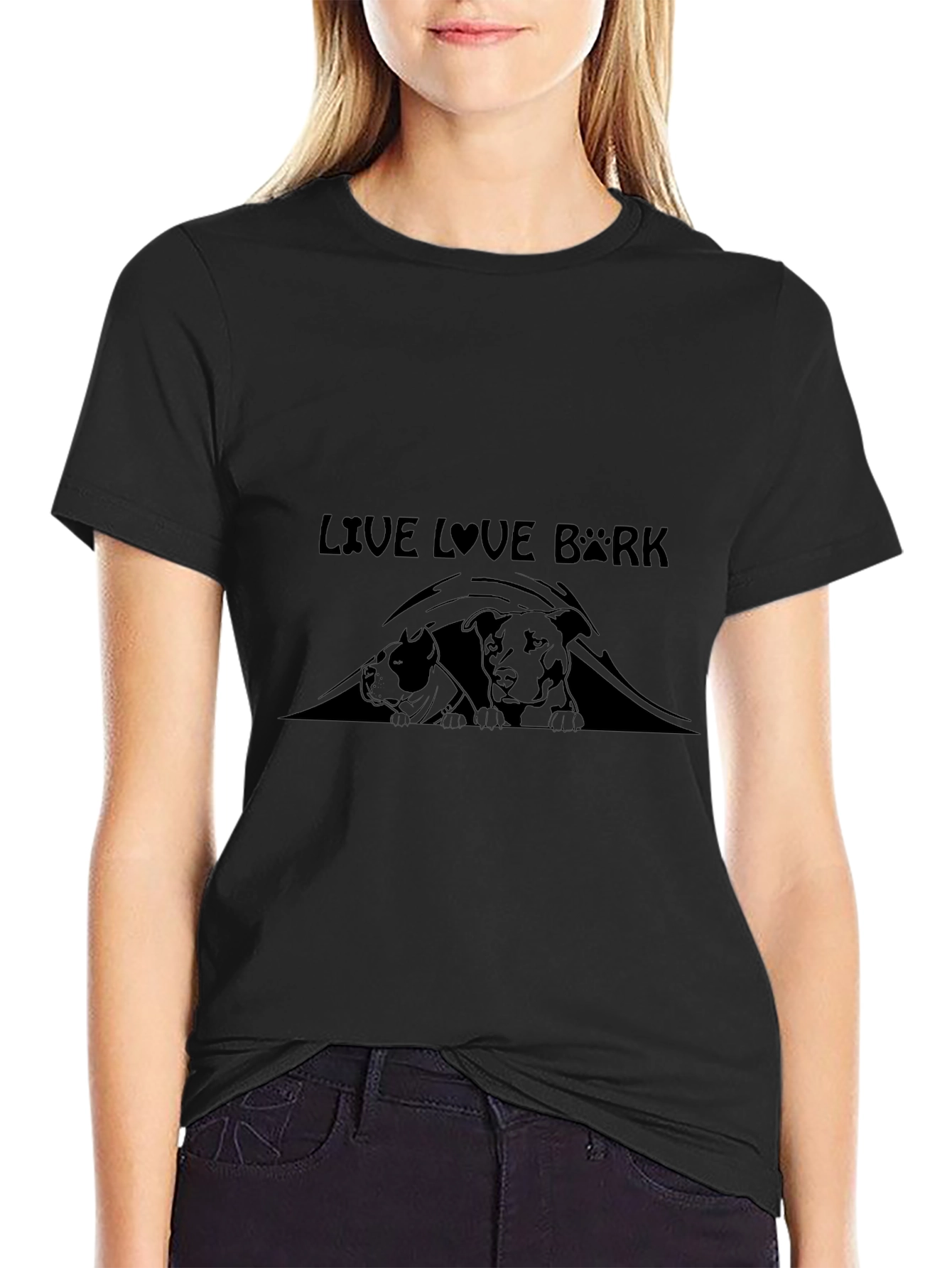 Live Love Bark Black T-Shirt